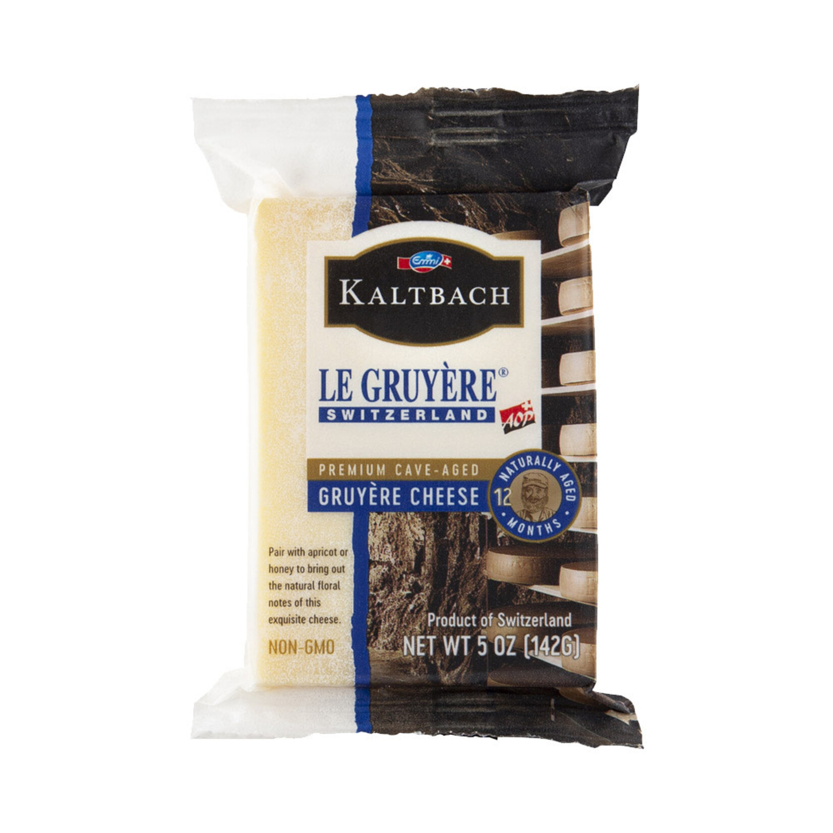 Emmi Kaltbach Le Gruyere-Cuts 5 ounce package Premium Cave-Aged Cheese Switzerland