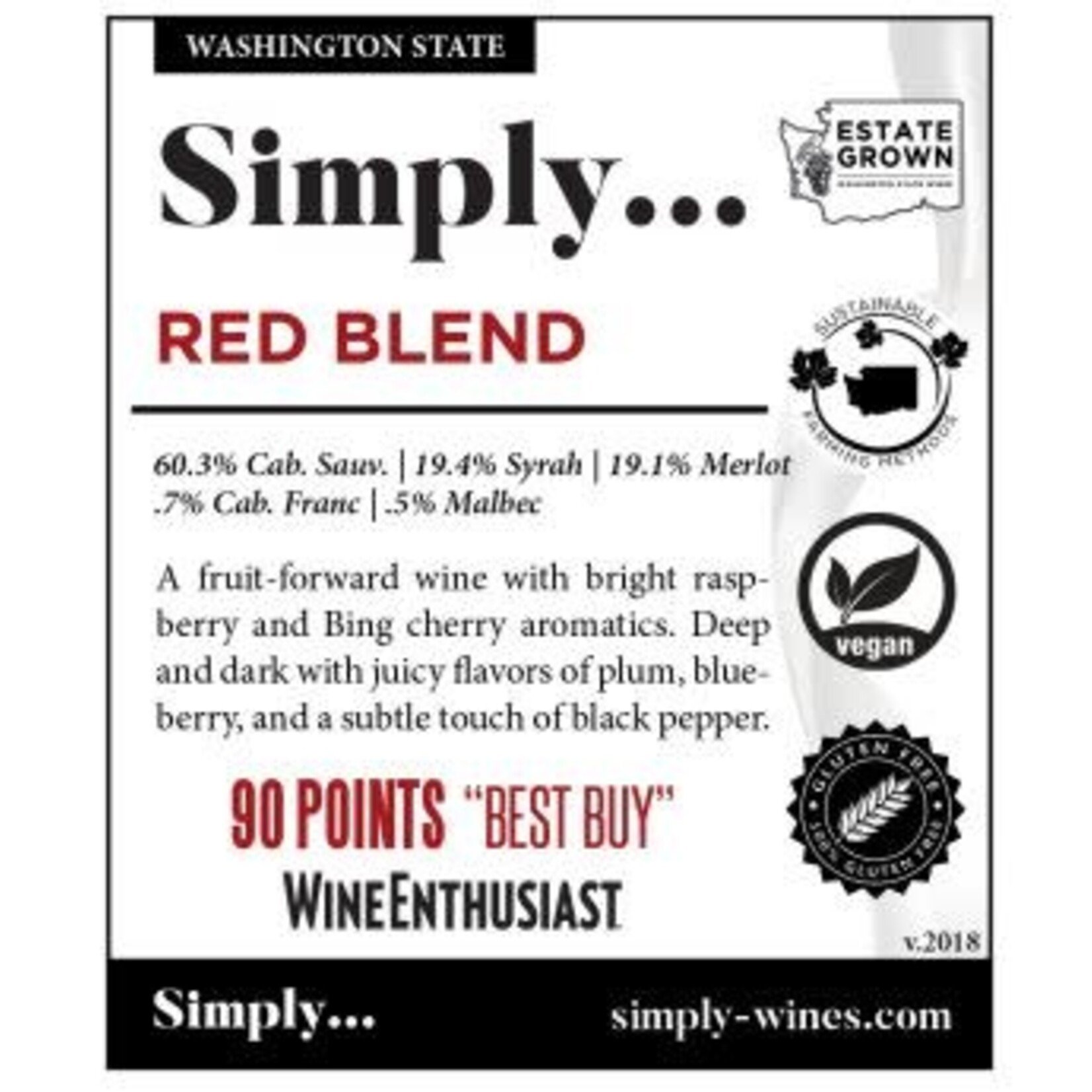 Milbrandt Vineyards Simply 2020 Red Blend  Washington