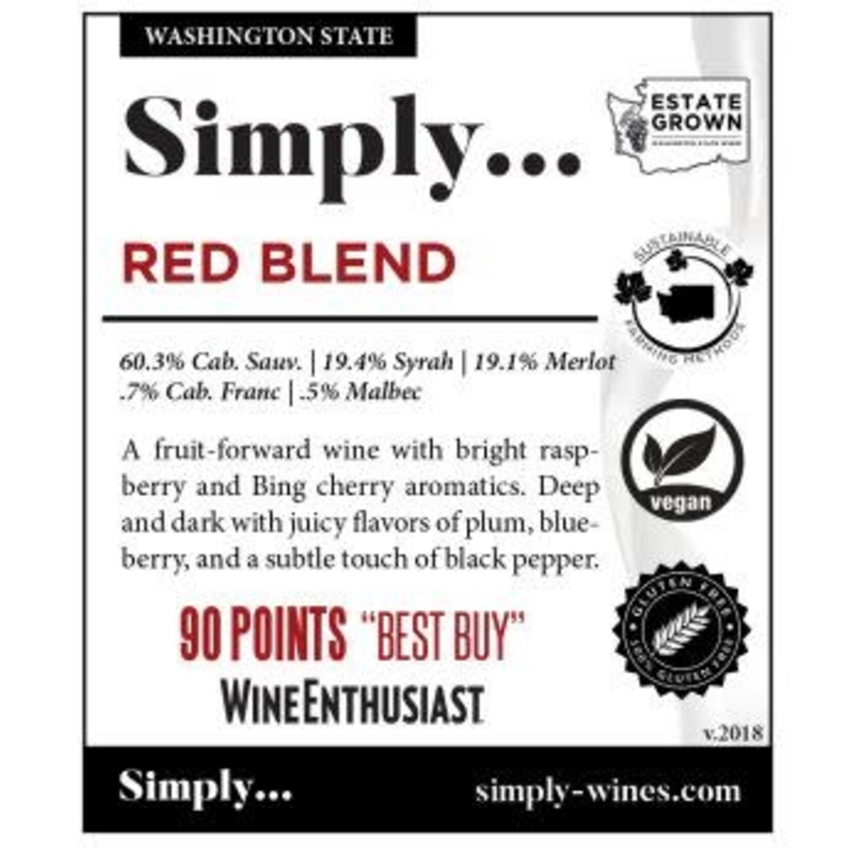 Milbrandt Vineyards Simply Red Blend  2020 Washington