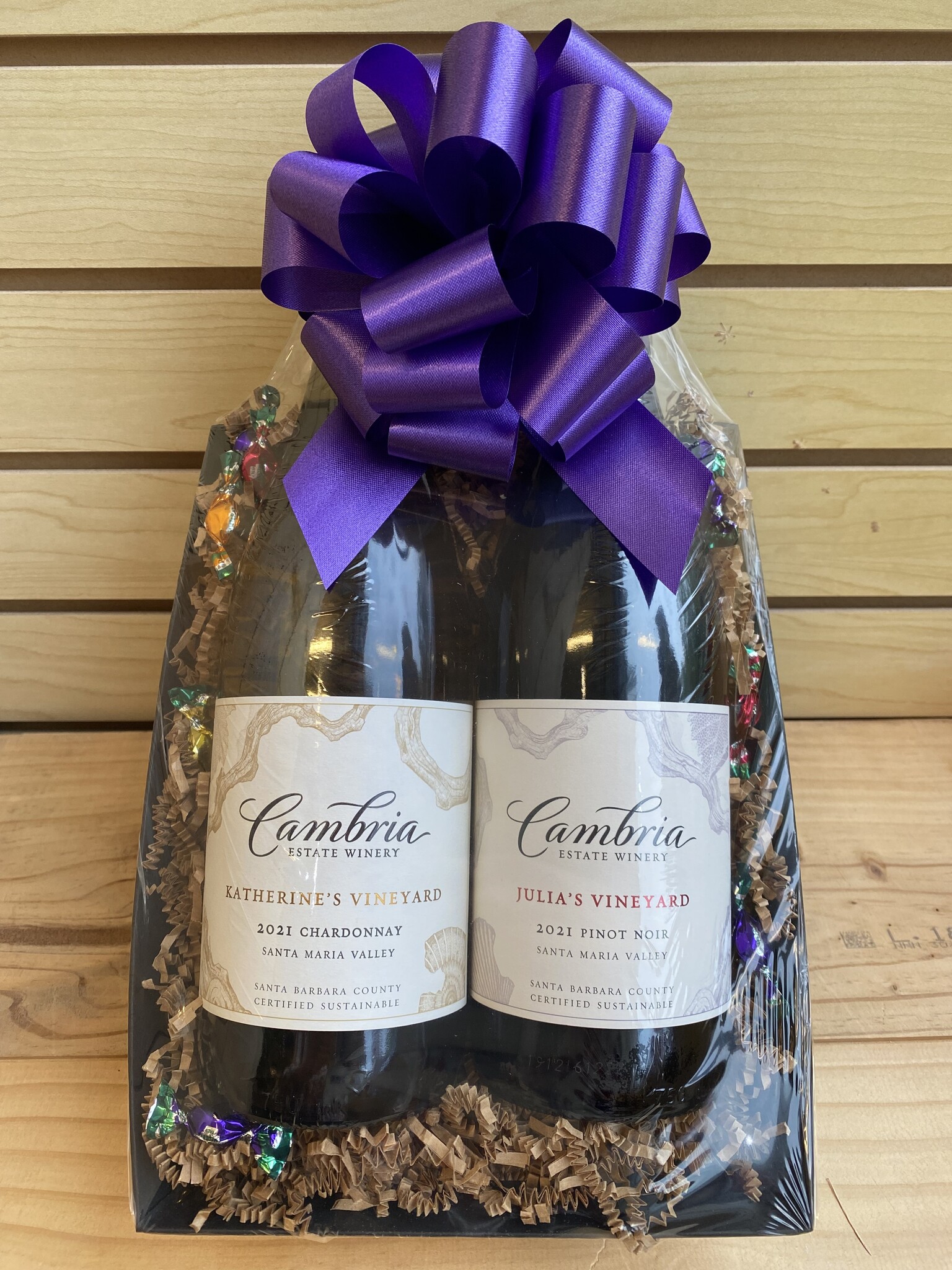 Two Bottle Cambria Gift Basket