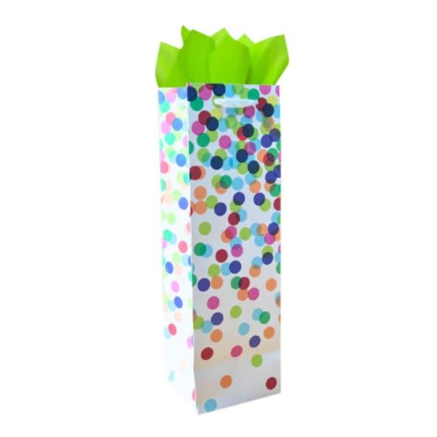 Joseph Grace Brands Joseph Grace Brands 1-Bottle Gift Bag Colorful Dots Design