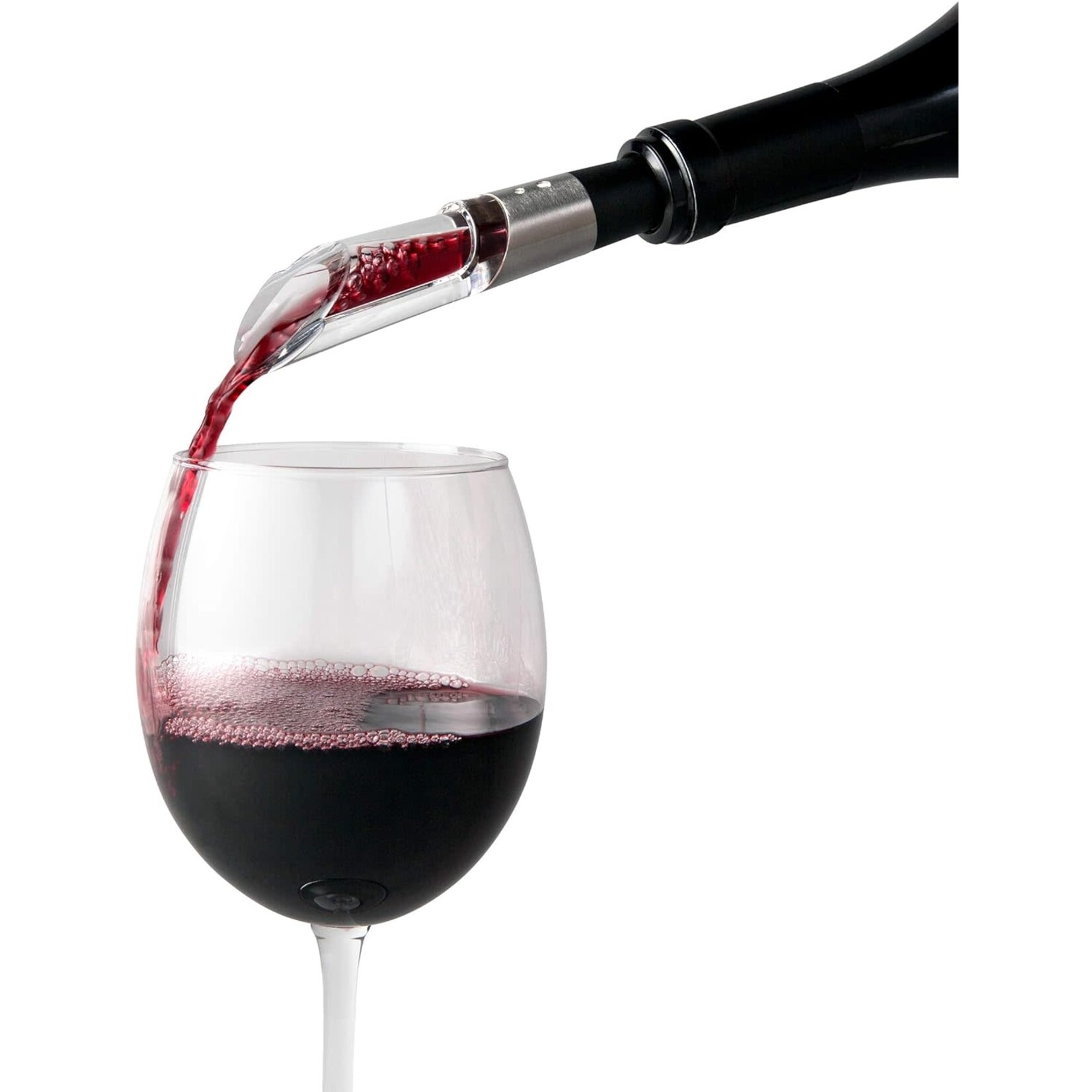 Rabbit Rabbit W6127 Wine Aerator and Pourer, 1.1 x 1.1 x 5.2 inches, Clear/Stainless Steel