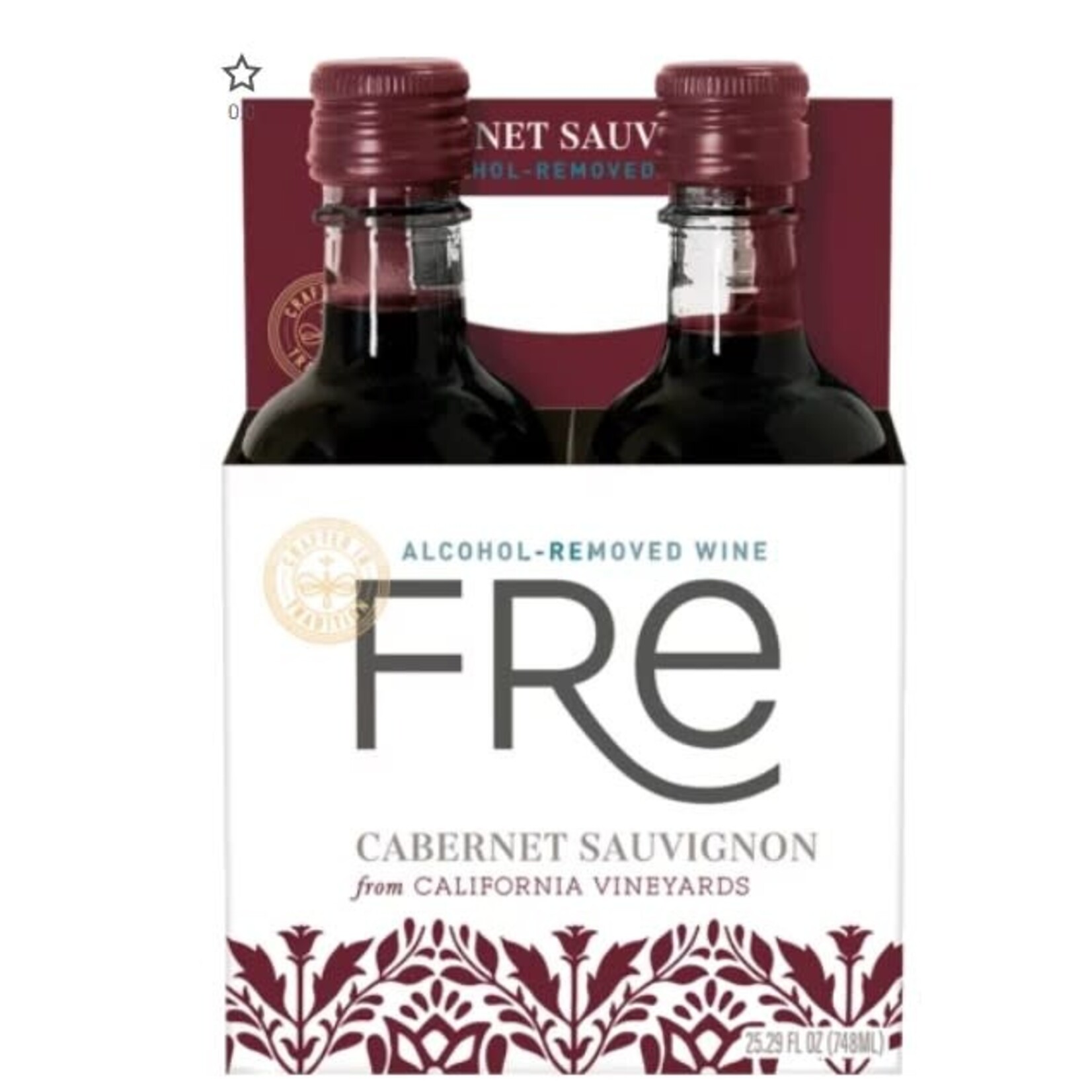 Fre Cabernet Sauvignon California Vineyards Alcohol-Removed Wine 4-Pk 187ml