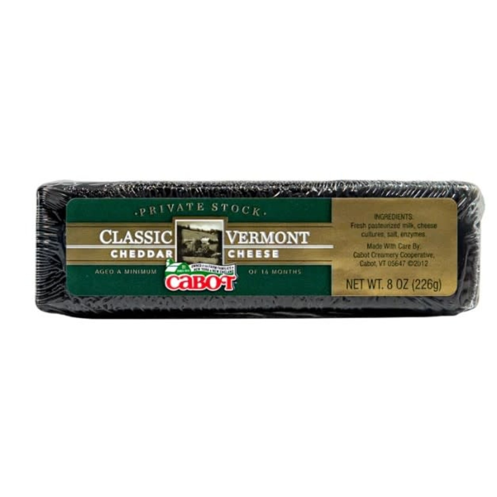 Cabot CR Cheddar Cheese Private Stock Wax Wrapped 8 Ounce