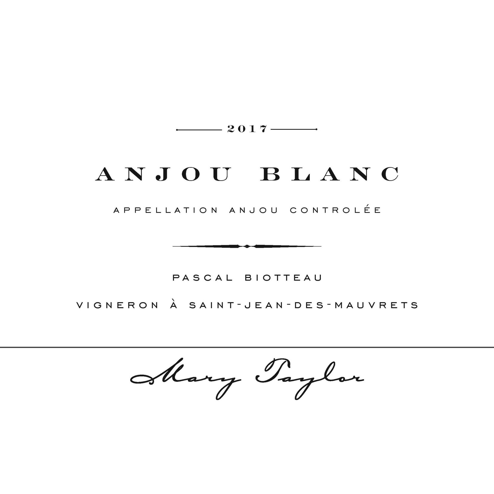 Mary Taylor (MT) Anjou Blanc 2022 Anjou France