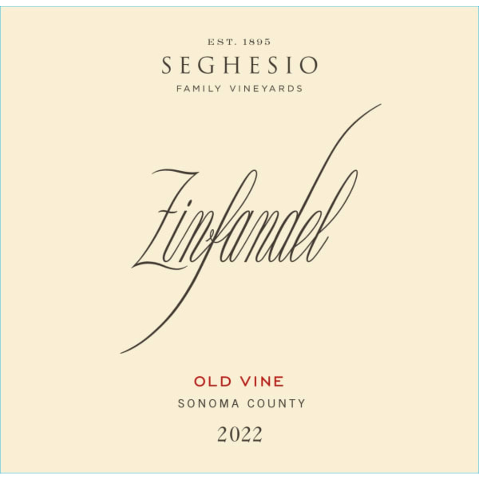 Seghesio Family Vineyards Seghesio Old Vine Zinfandel 2022  Sonoma, California