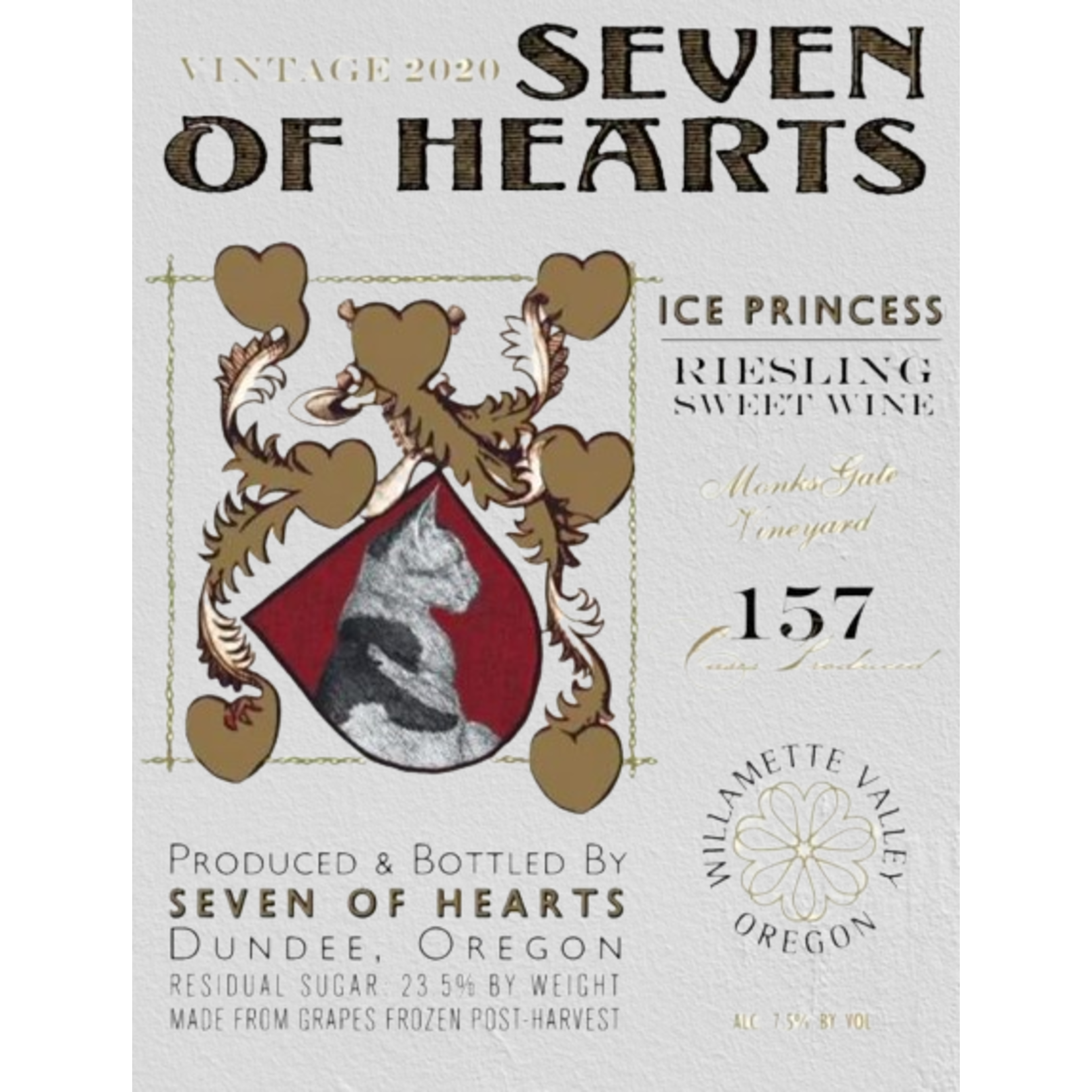 Seven of Hearts Ice Princess Riesling 375 ml Dundee Oregon