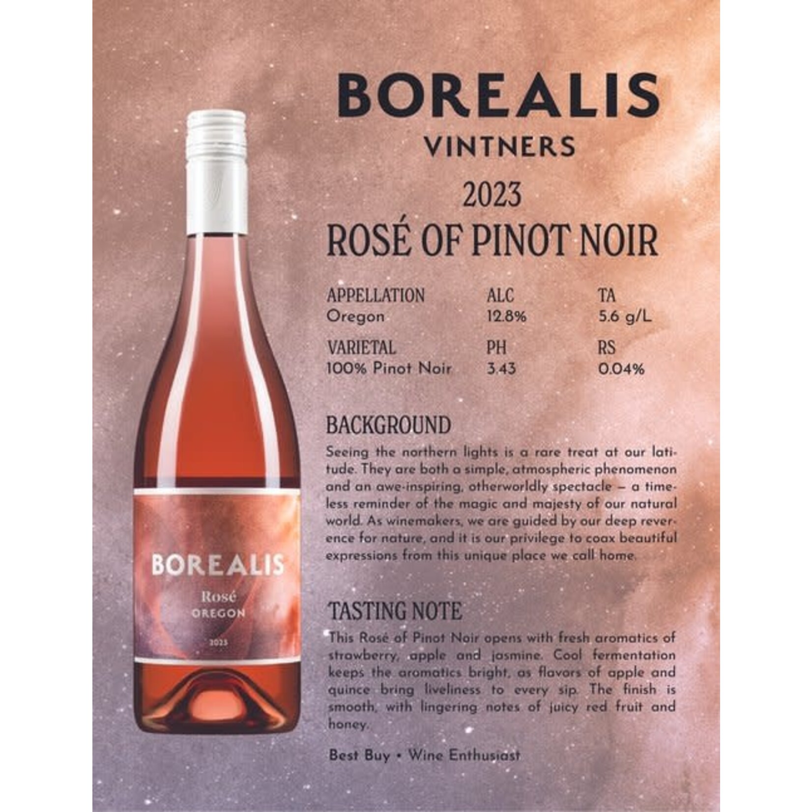 Borealis Borealis Rose by Montinore 2023 Oregon