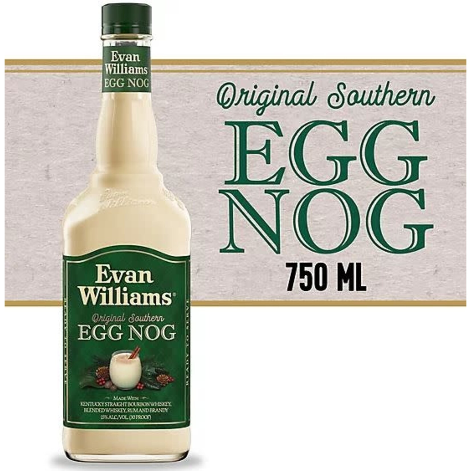 Evan Williams Original Southern Egg Nog 30 Bourbon Whiskey - Rum - Brandy