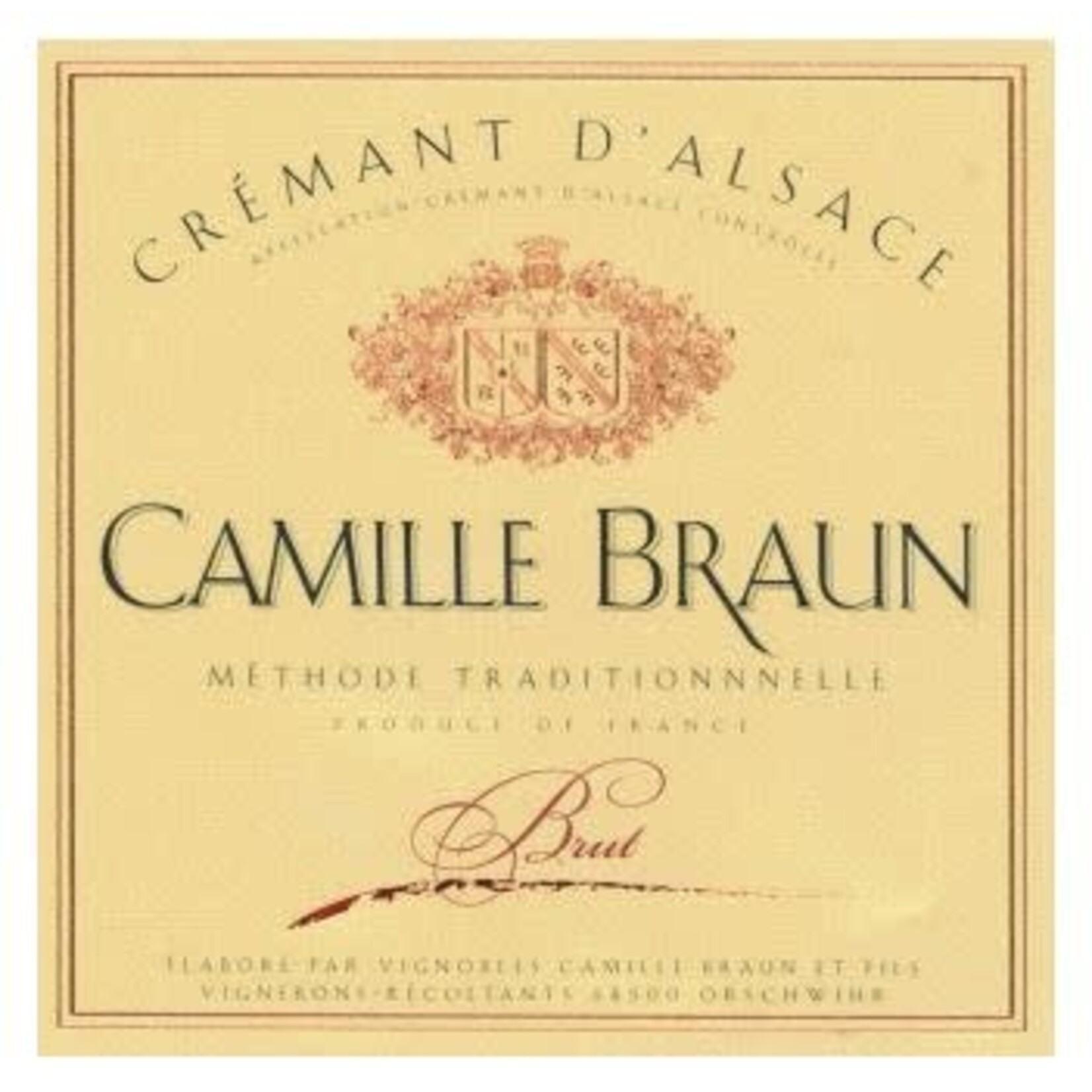 Camille Braun Cremant d'Alsace Brut Organic-Biodynamic France