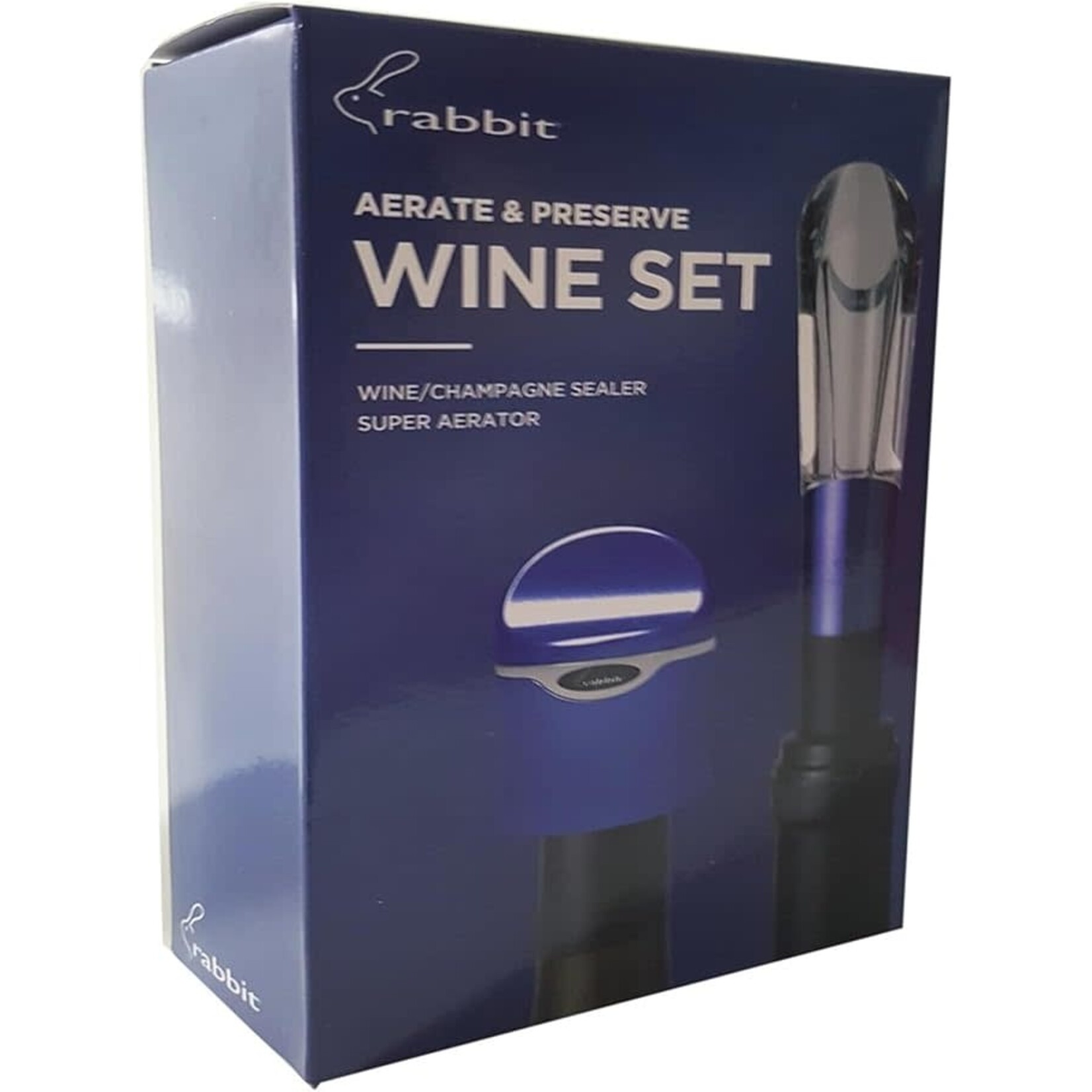 Rabbit Rabbit Wine - Champagne Sealer and Super Aerator (Colors Vary)