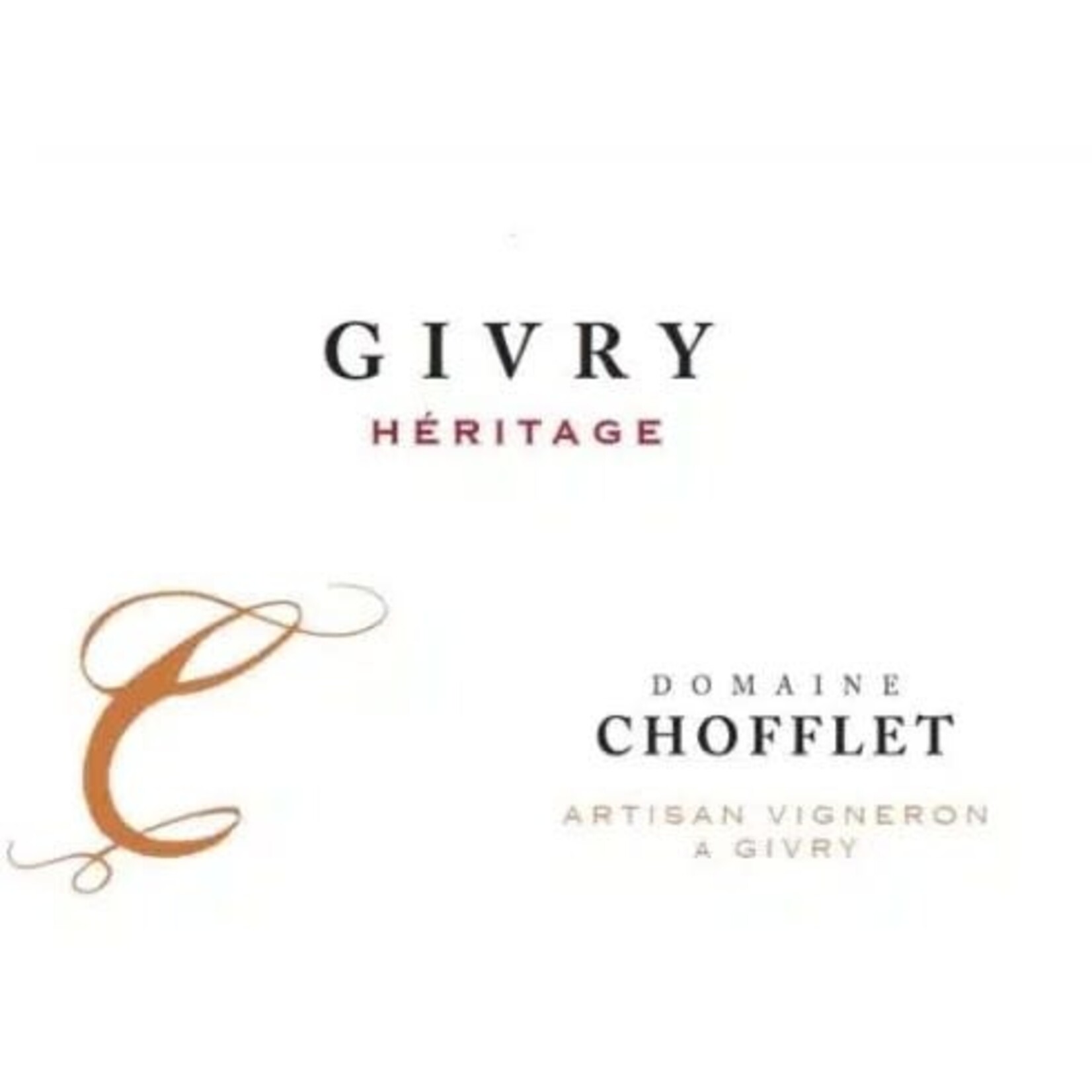 Domaine Chofflet Givry Heritage Rouge 2022 Burgundy France