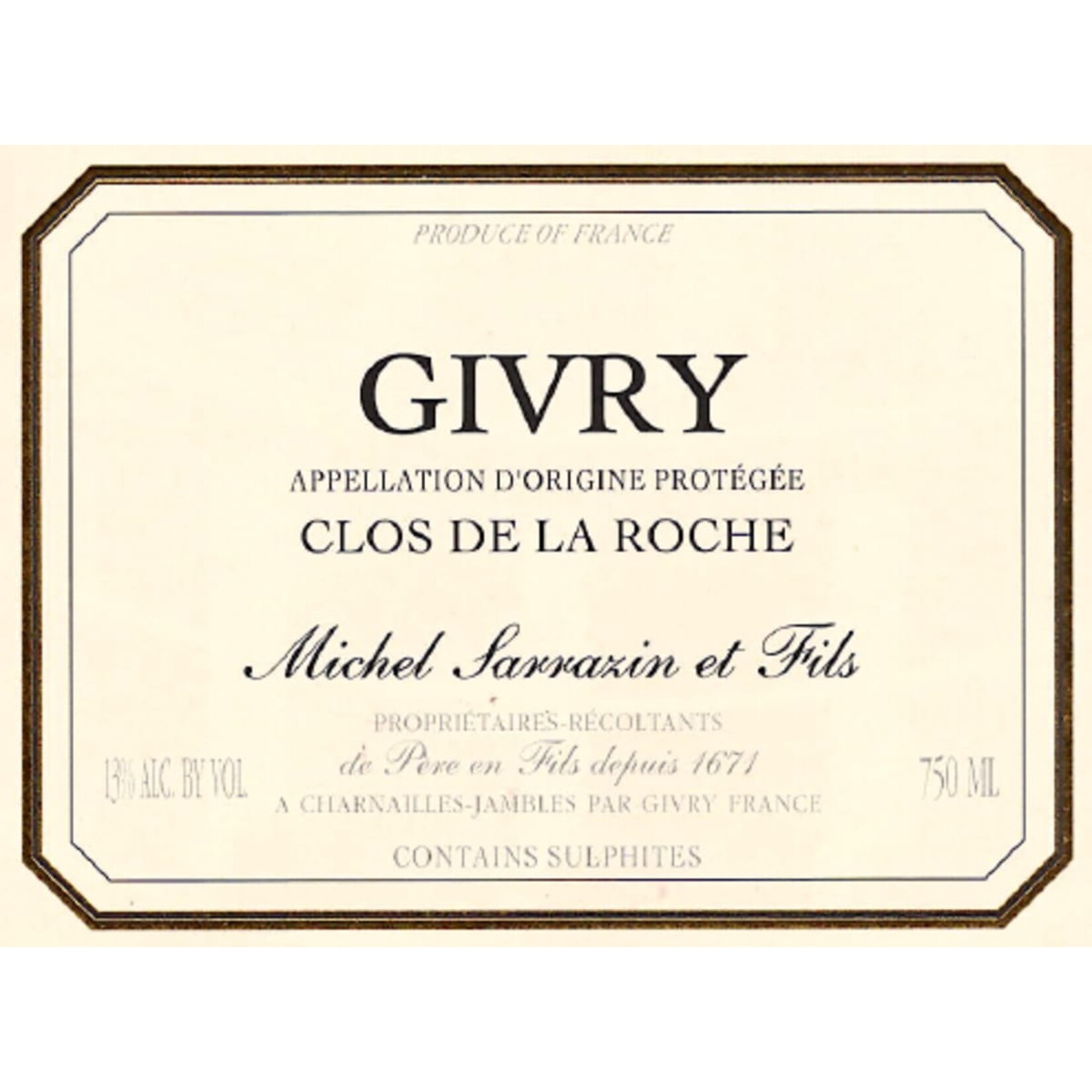 Michel Sarrazin Michel Sarrazin Givry Clos de la Roche Blanc 2022