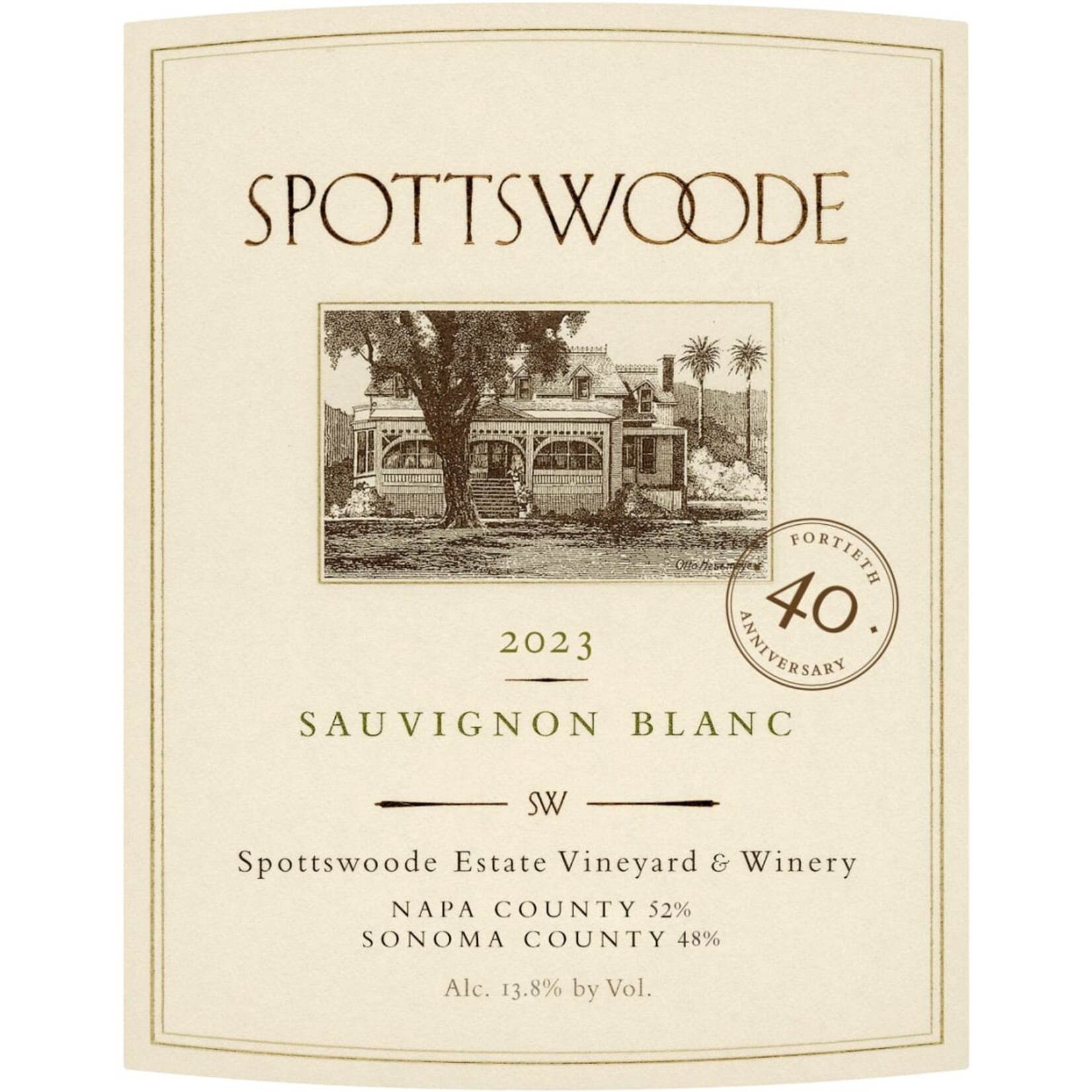 Spottswoode Estate Vineyard & Winery Spottswoode Sauvignon Blanc 2023 Napa Valley Sonoma County California