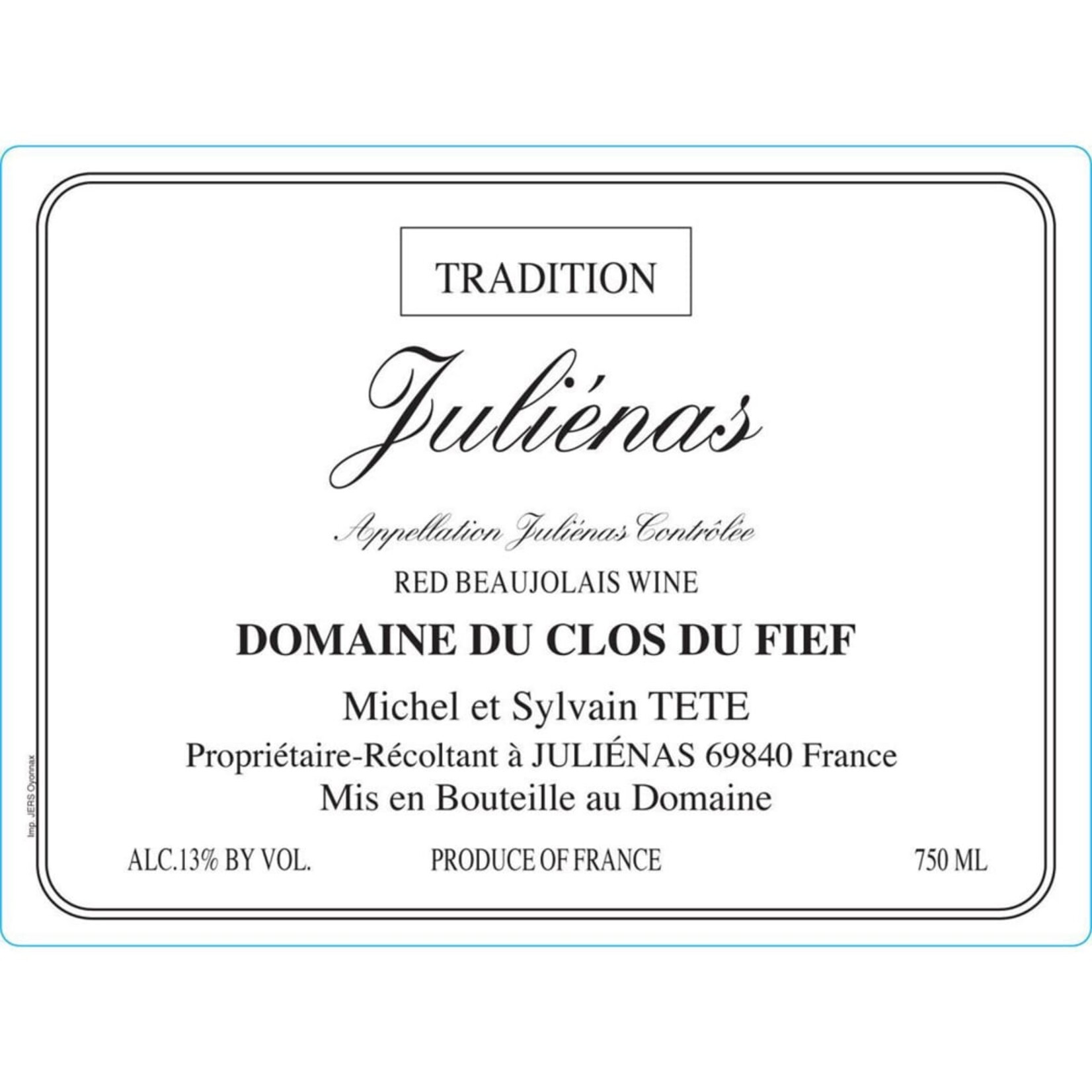 Michel et Sylvain Tete Tete Julienas Tradition 2023 Beaujolais
