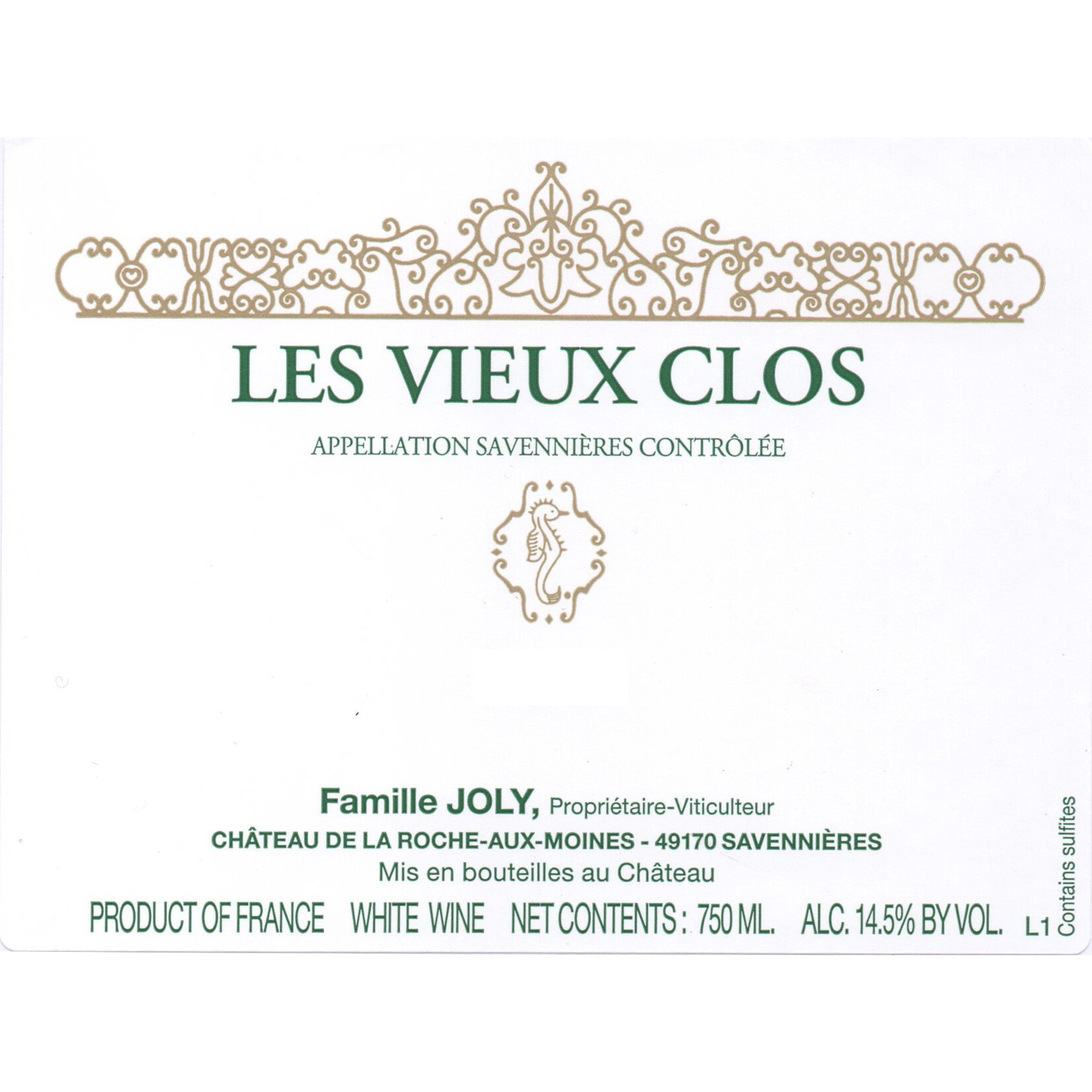 Famille Joly Famille Joly Les Vieux Clos Savennieres 2023