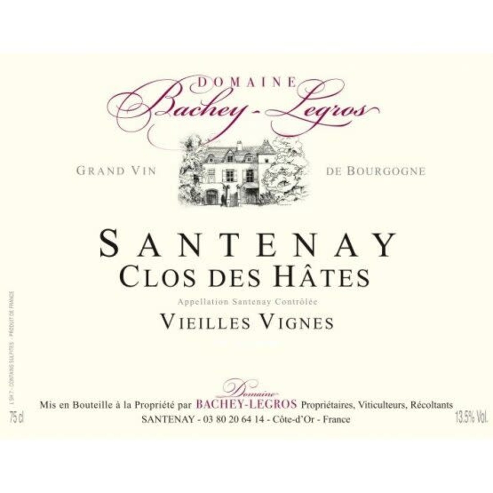 Bachey-Legras Domaine Bachey-Legros Santenay Clos des Hates 202