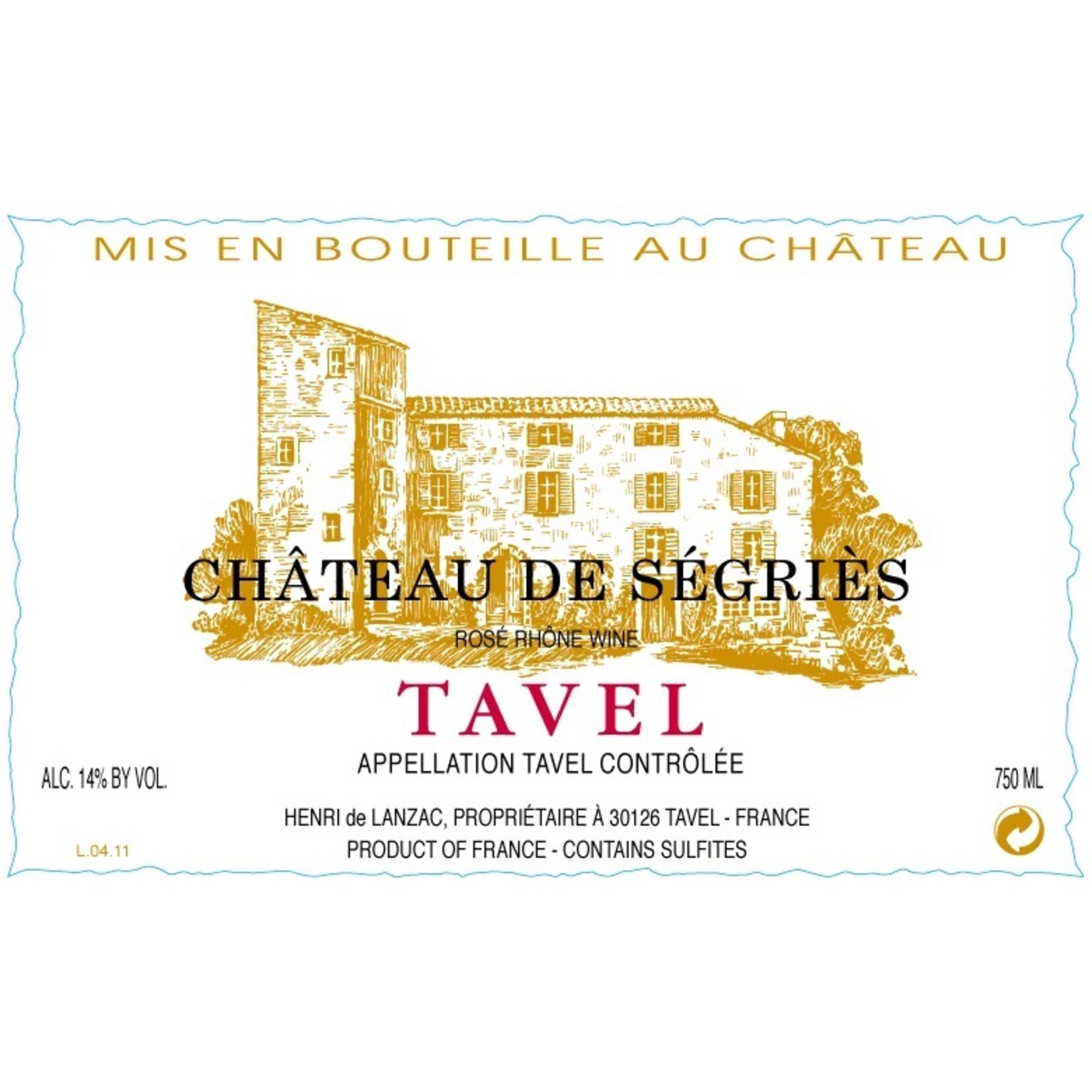 Tavel Chateau de Segries Tavel Rosé 2025