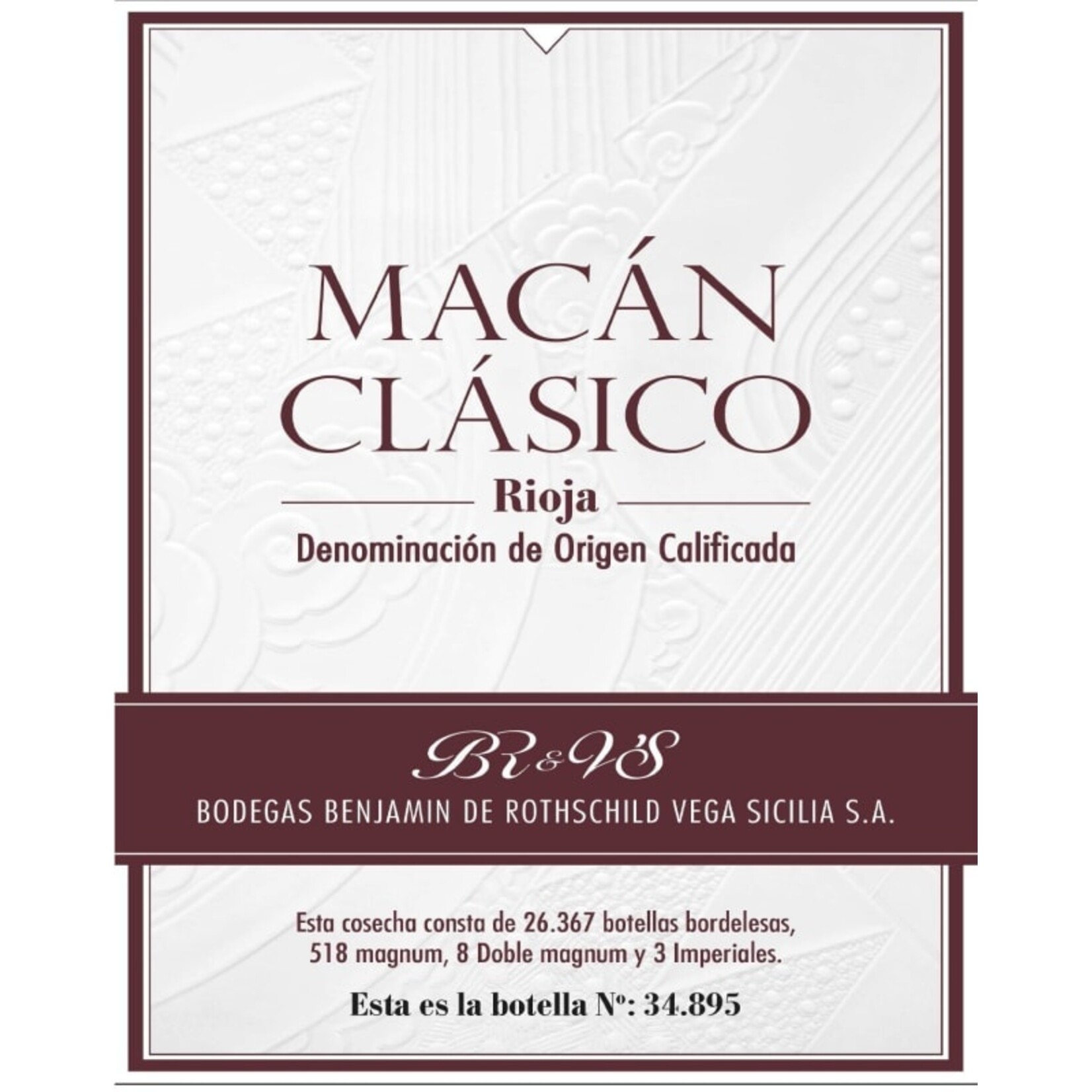 Vega Sicilia Vega Sicilia Macán Clásico Rioja 2018