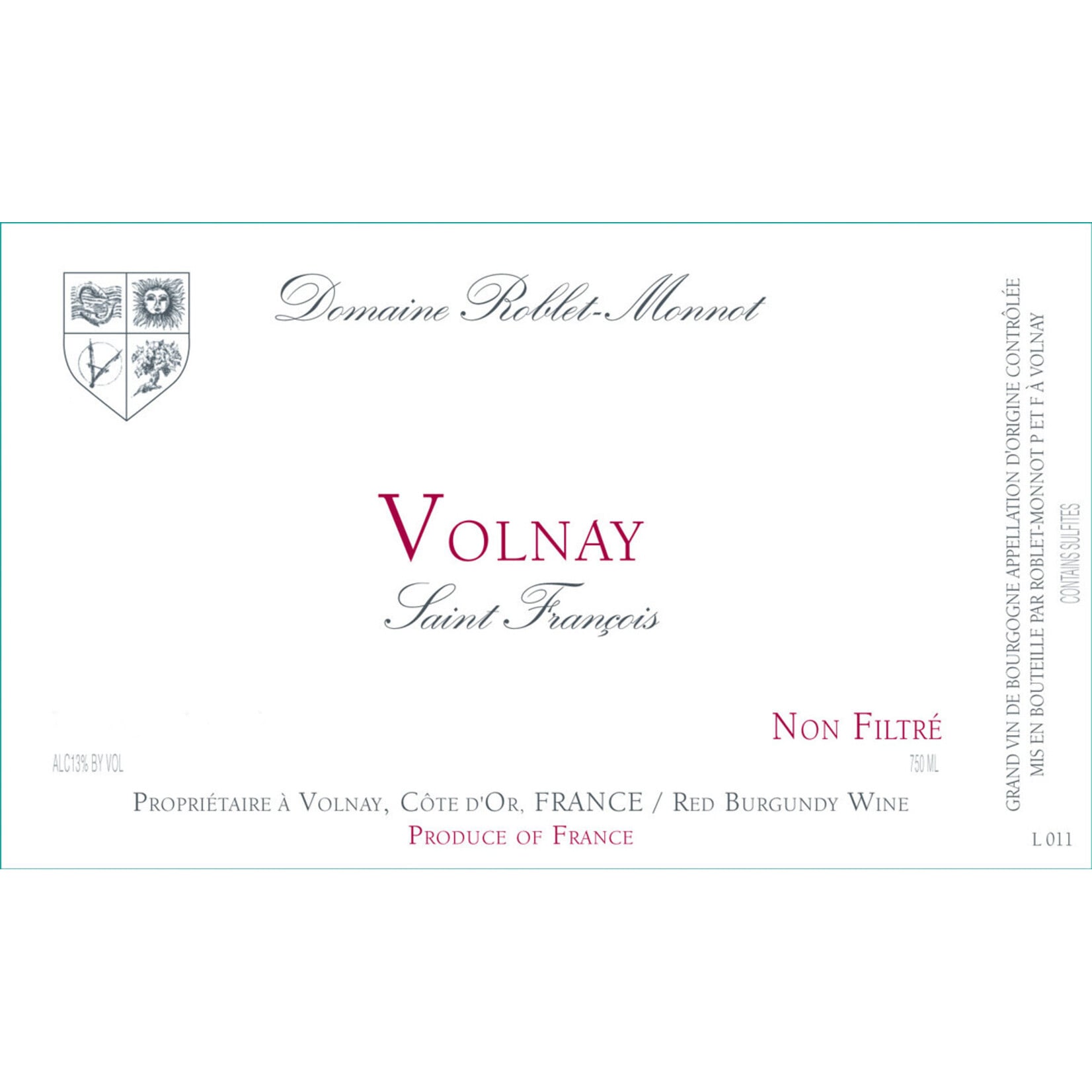 Roblet-Monnot Roblet-Monnot Volnay Saint Francois 2022