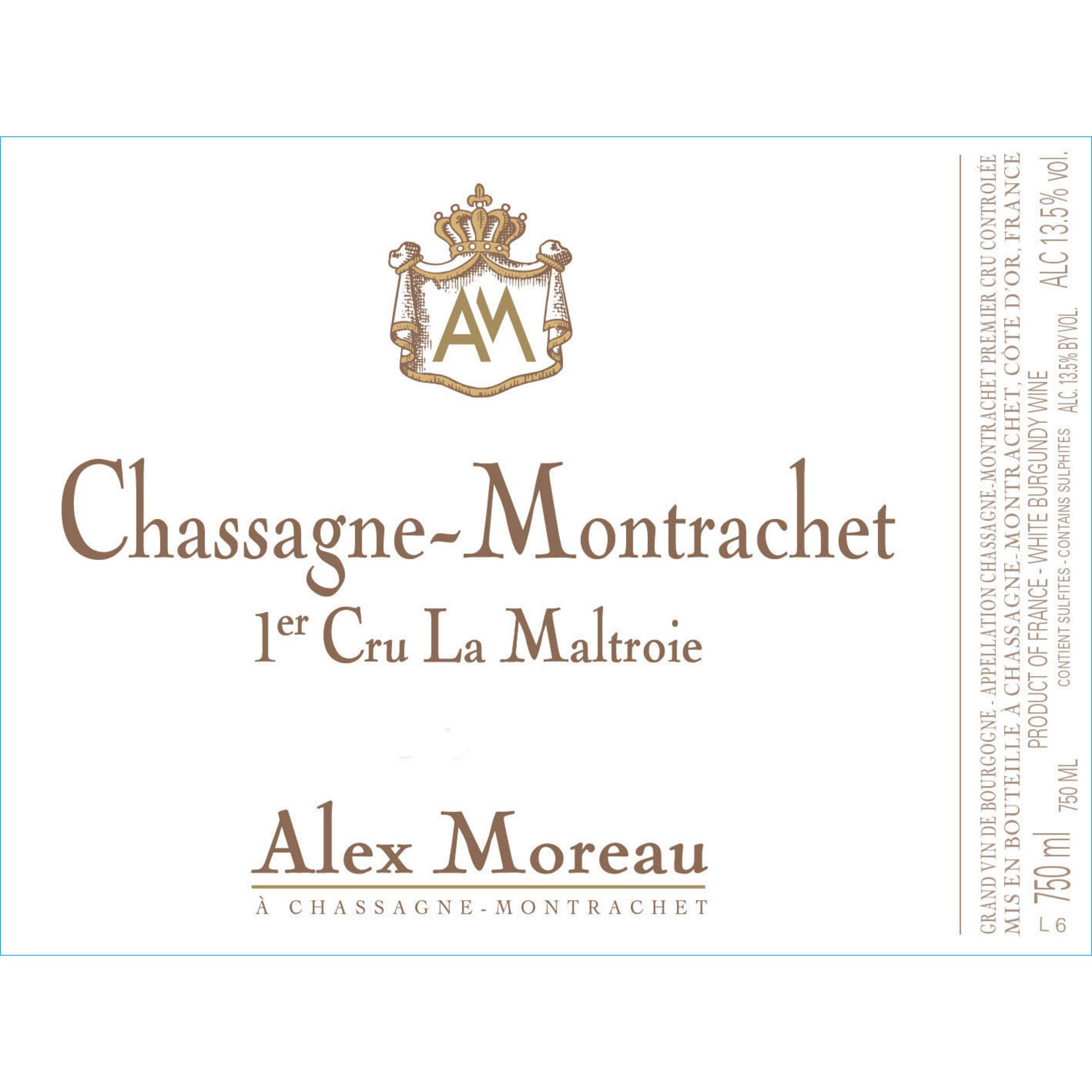 Alex Moreau Alex Moreau Chassagne-Montrachet 1er Cru Maltroie 2023