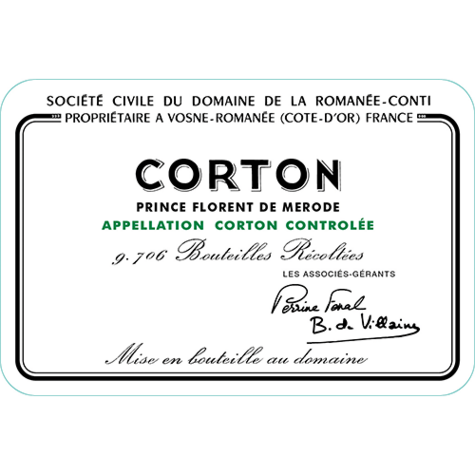 DRC Domaine de la Romaneé Conti Corton Grand Cru 2023