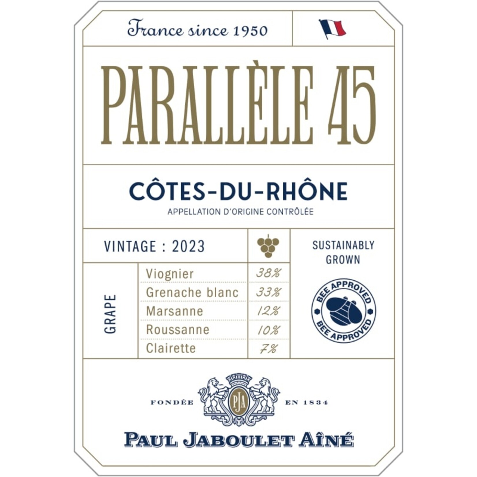 Paul Jaboulet Aine Cotes du Rhone Parallele 45 Blanc 2023