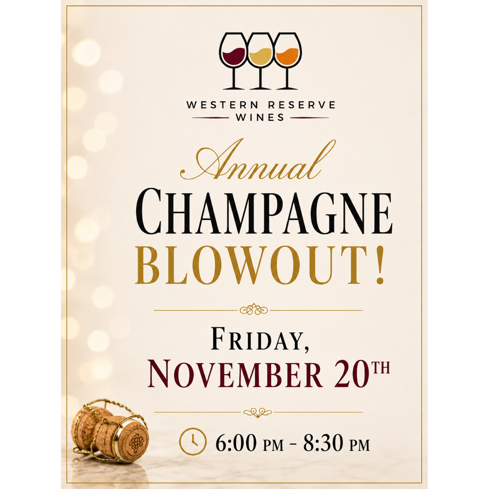 Champagne Blowout Tasting Friday, November 20, 2026