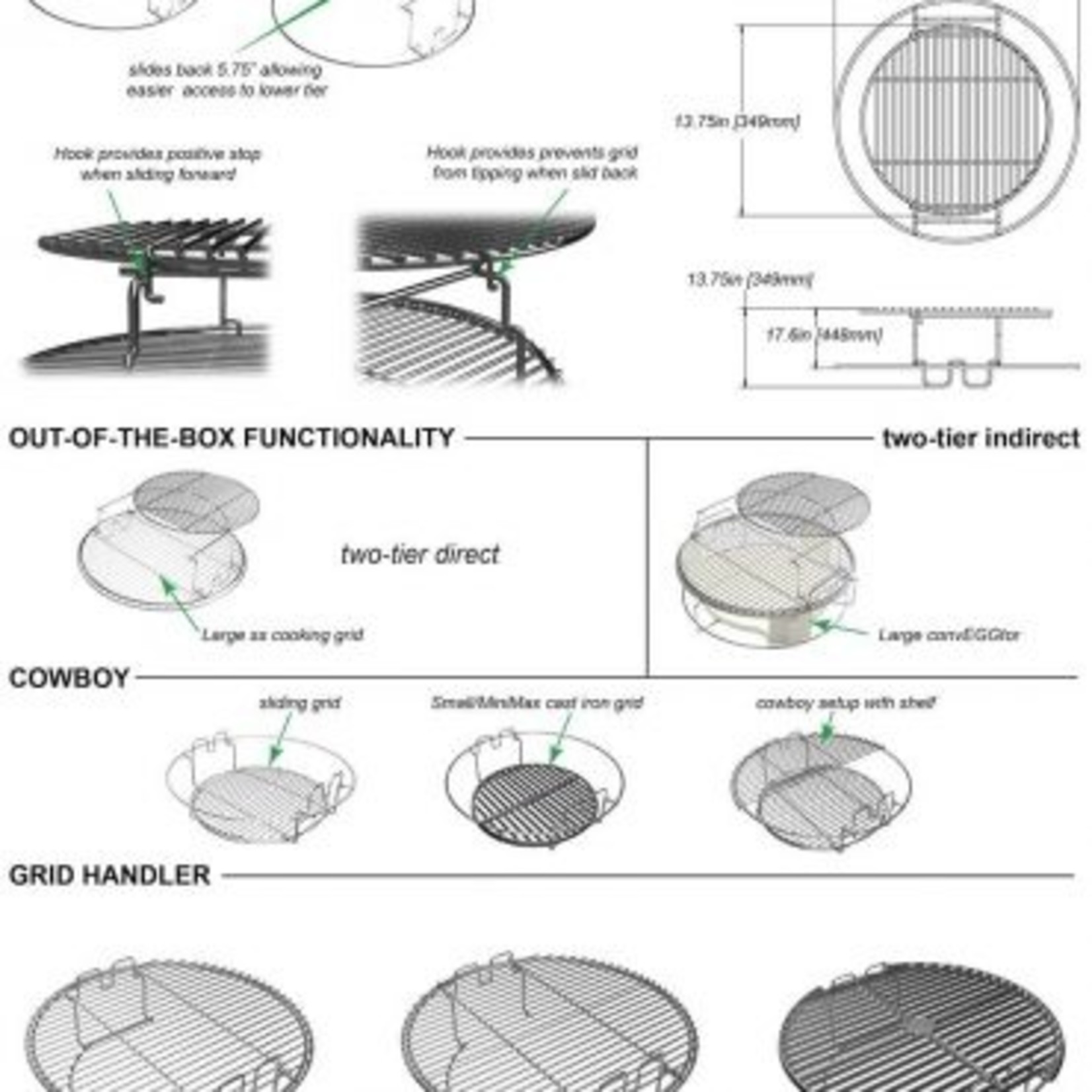 Big Green Egg BGE EGGspander Kit, 5pc - XL