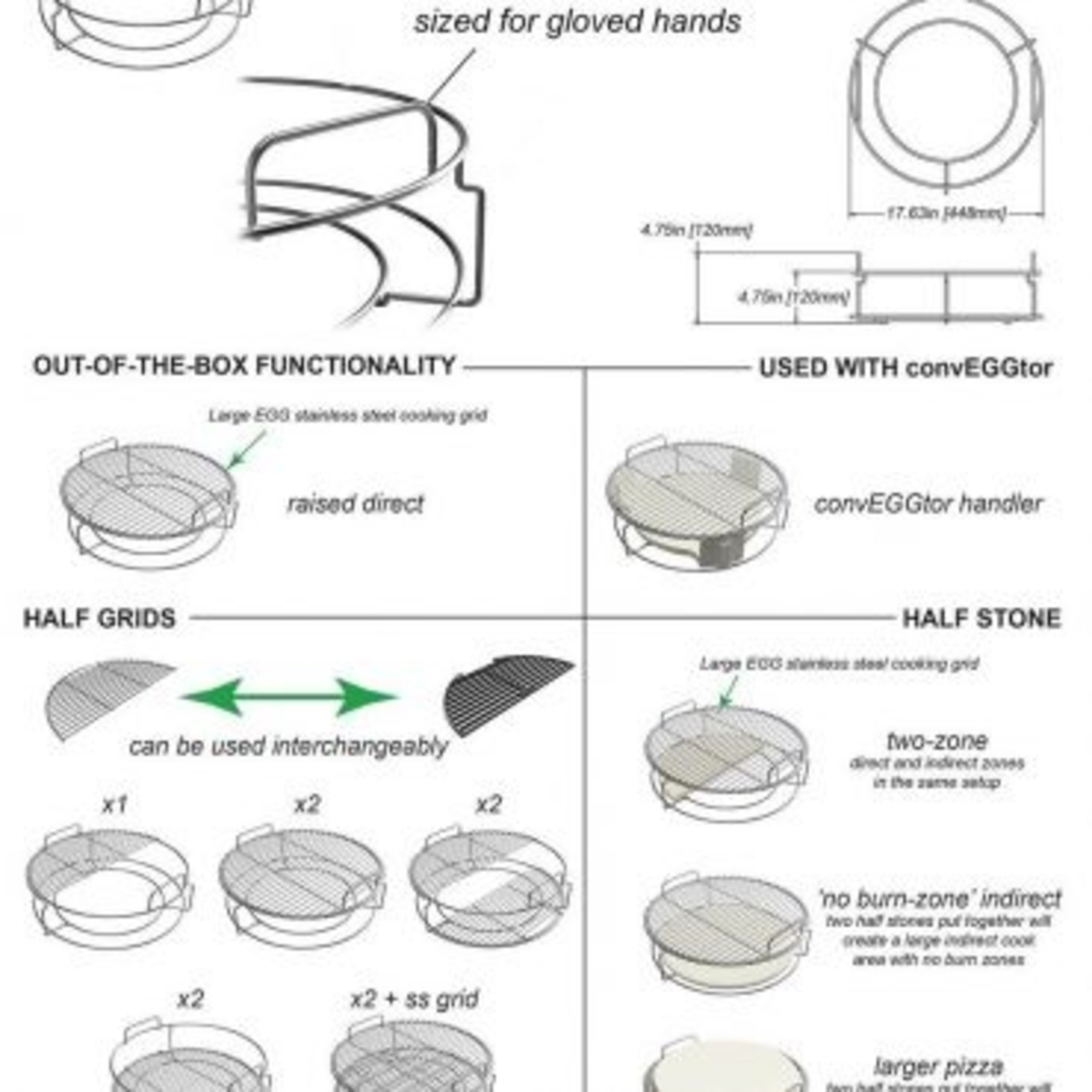 Big Green Egg BGE EGGspander Kit, 5pc - XL