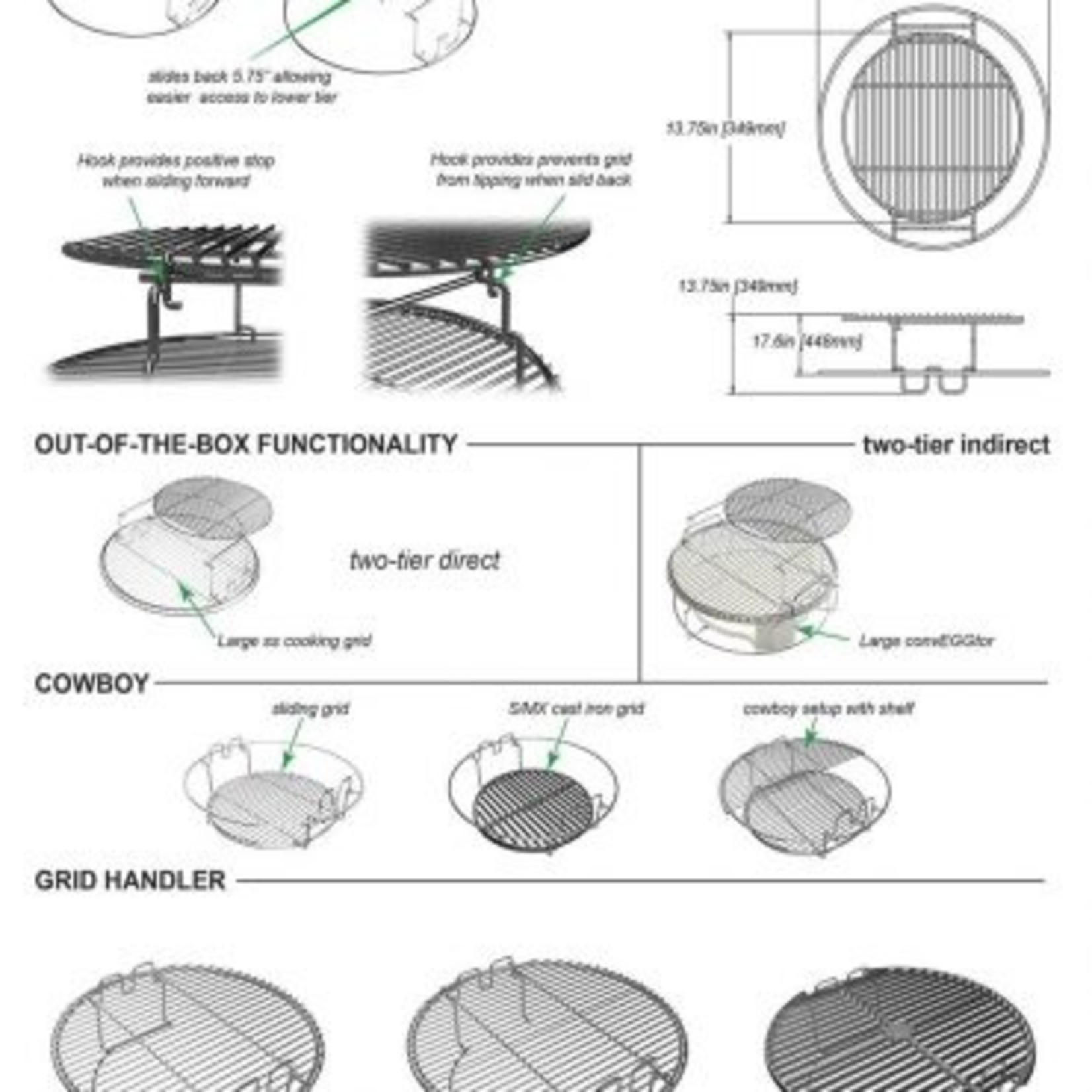 Big Green Egg BGE EGGspander Kit, 5pc - XL