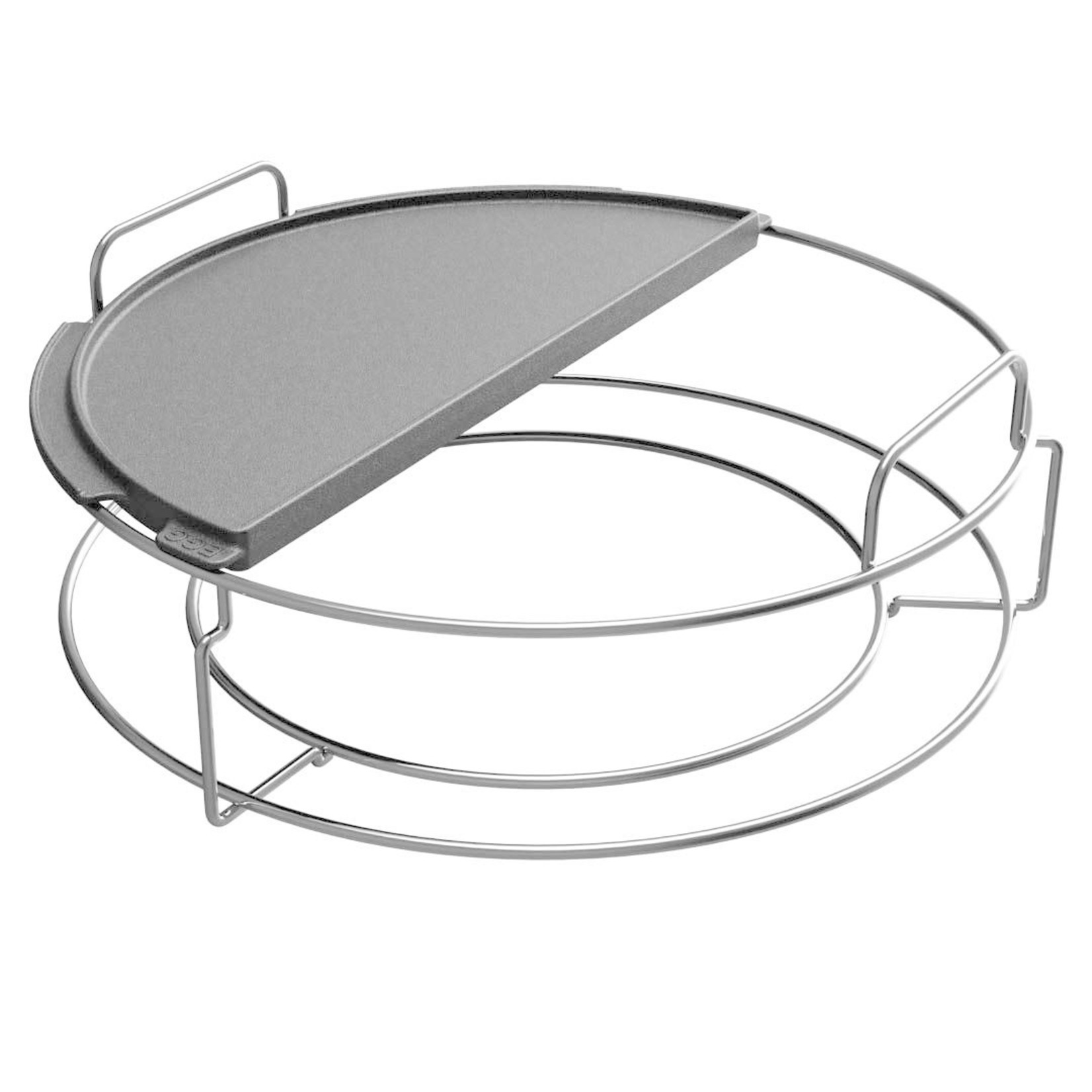 Big Green Egg BGE Cast Iron Plancha Griddle, Half Moon - 2XL / XL