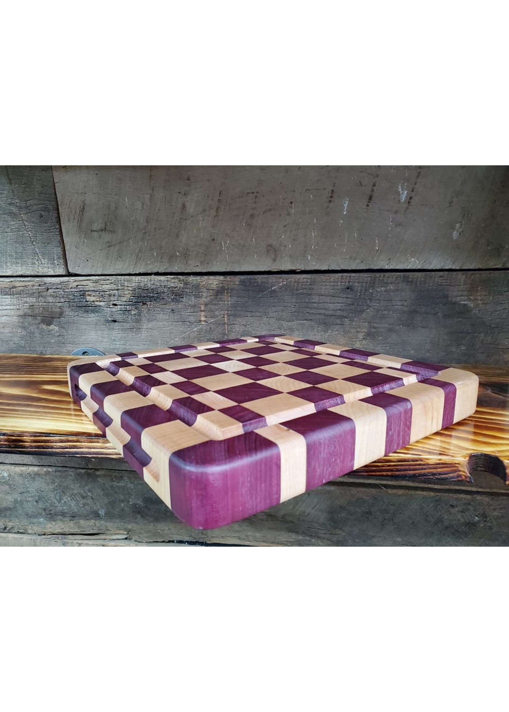 211 Woodworks 12"x12" End Grain Maple/Purpleheart Cutting Board