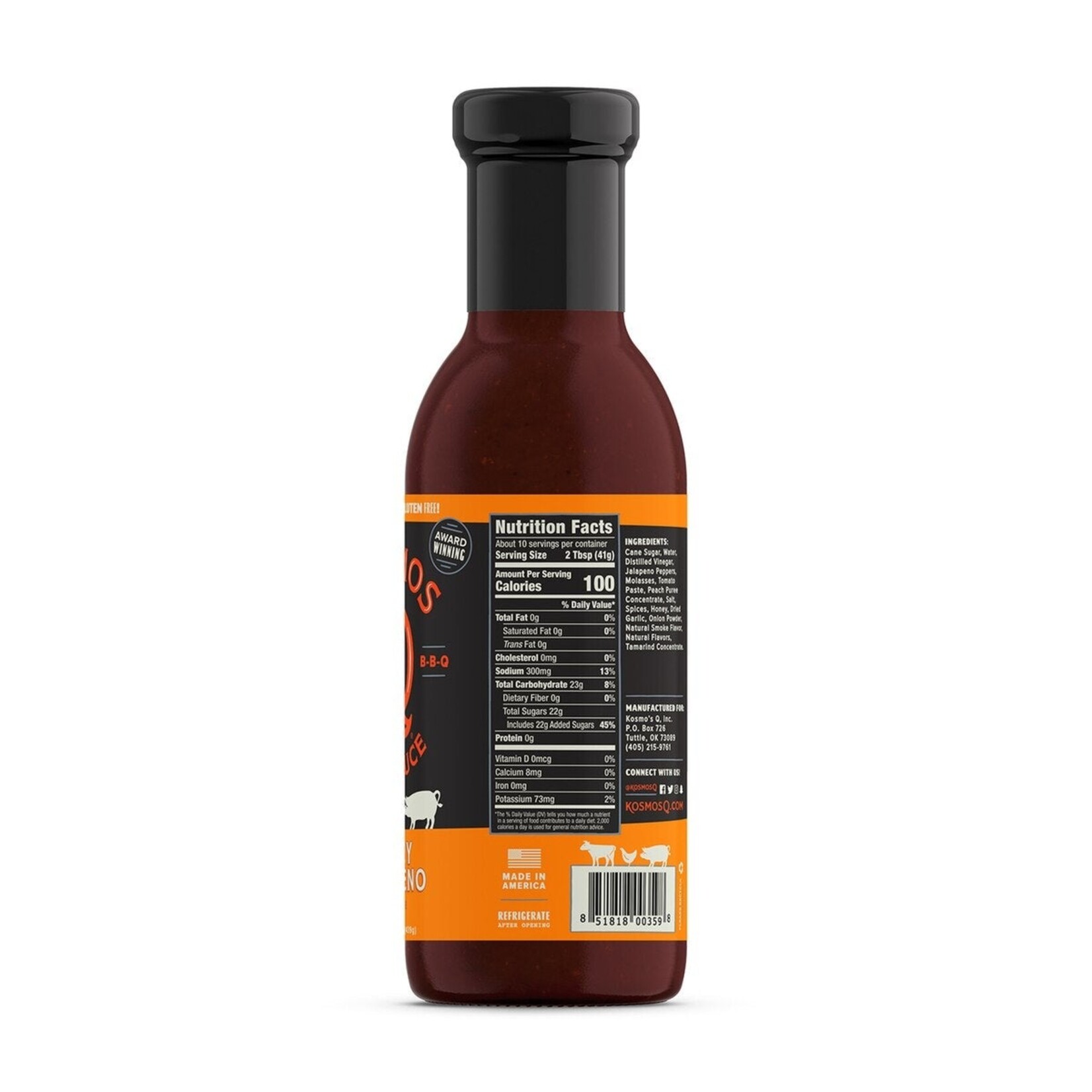 Kosmos Q Kosmos Q Honey Jalapeno BBQ Sauce 15.5oz