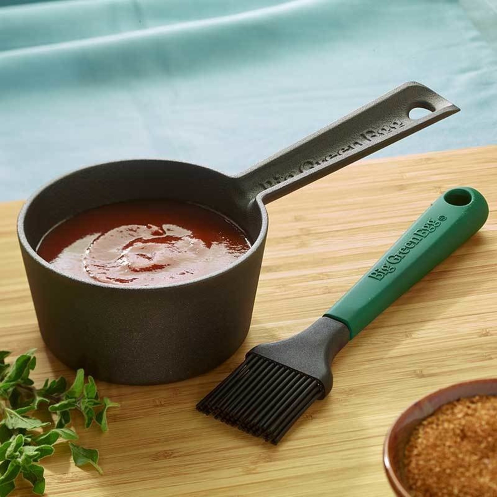 Big Green Egg BGE Sauce Pan w/ Brush, Cast Iron