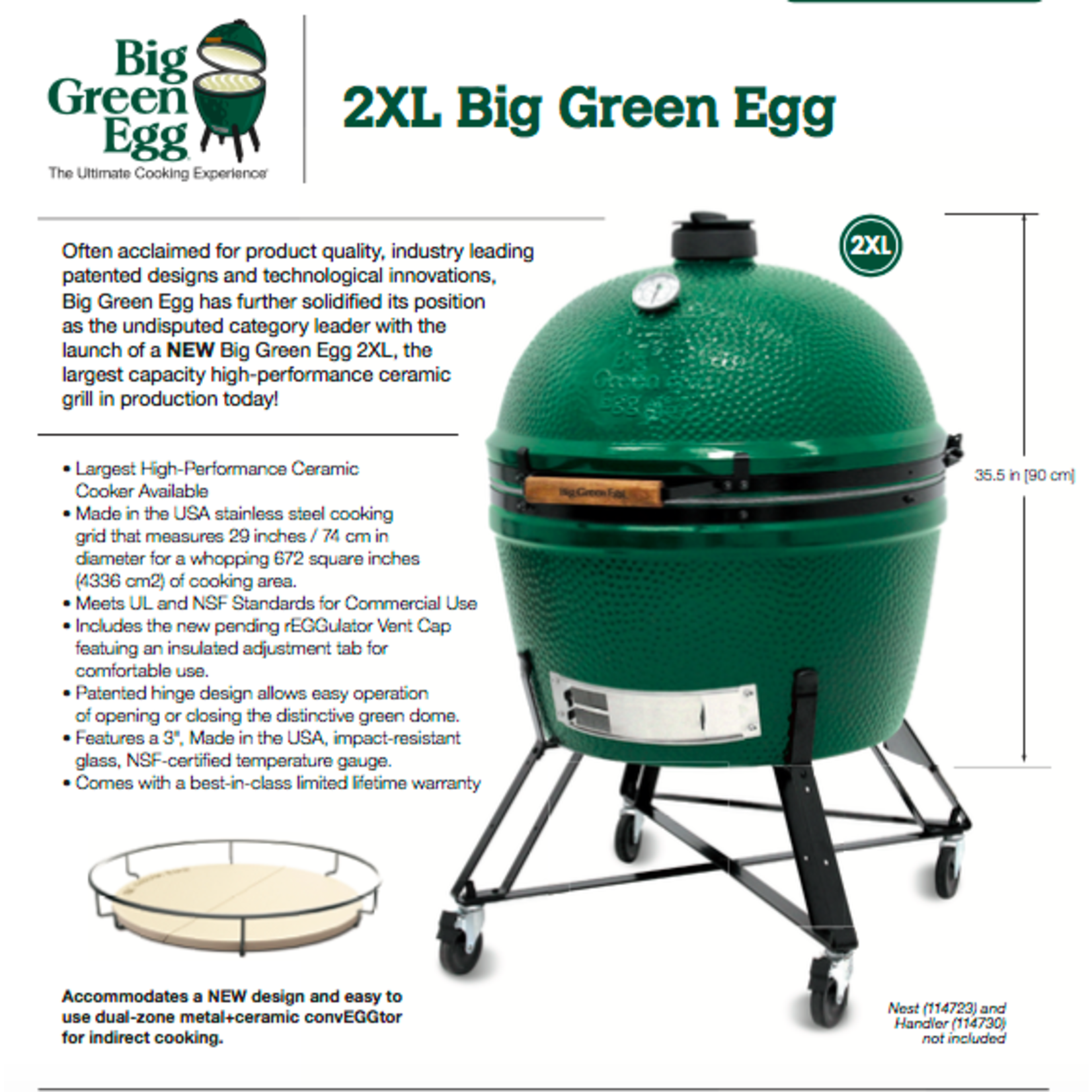 Big Green Egg BGE Table Nest For 2XL EGG