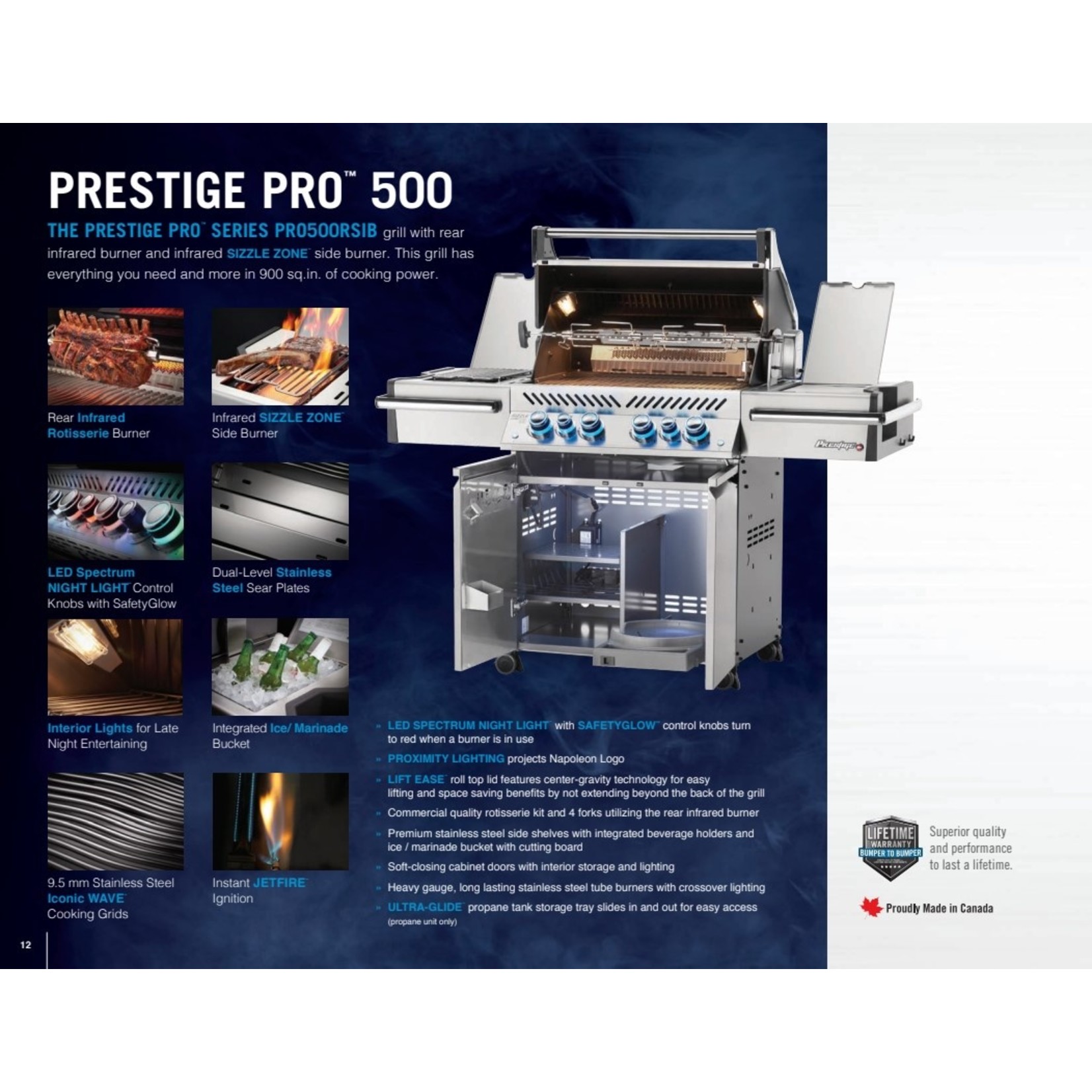 Napoleon Napoleon Prestige Pro 500 RSIB LP - Stainless Steel