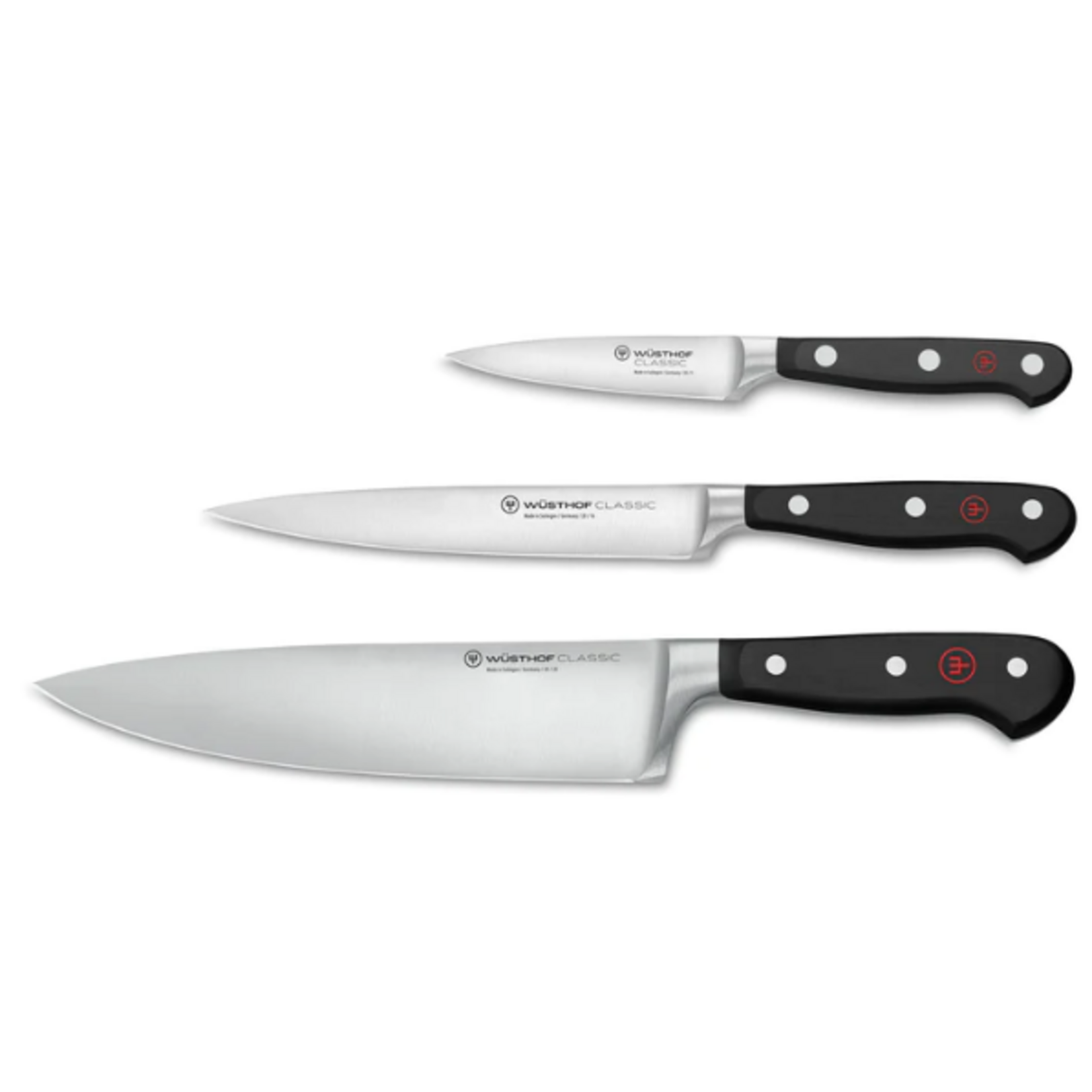 Wüsthof Wusthof Classic Black 3pc Chef's Knife Set