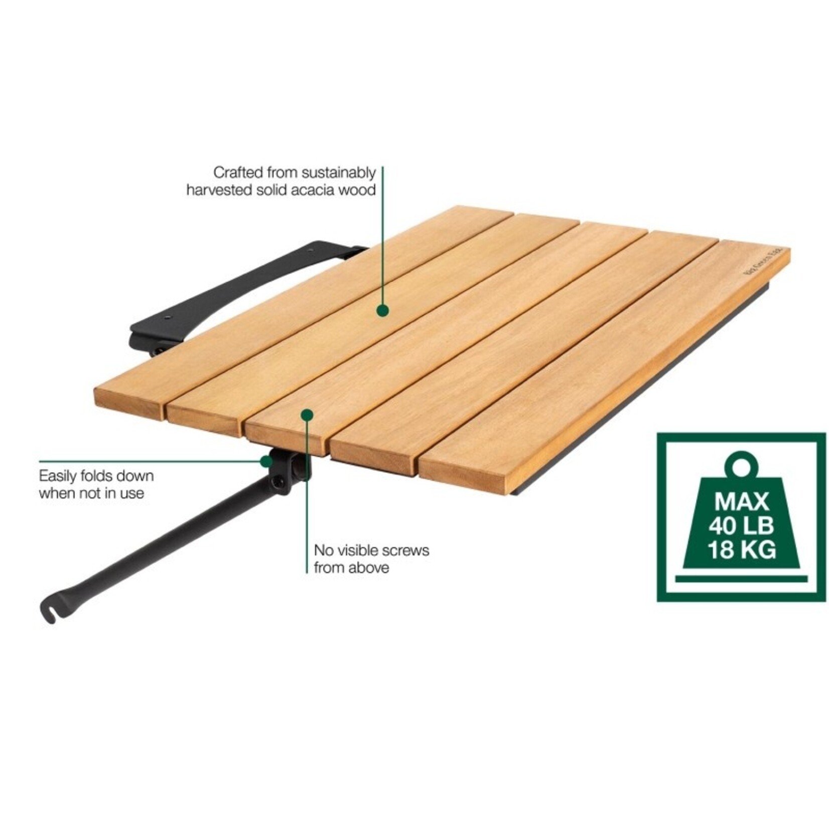 Big Green Egg BGE Acacia Wood Mate, Modular Nest