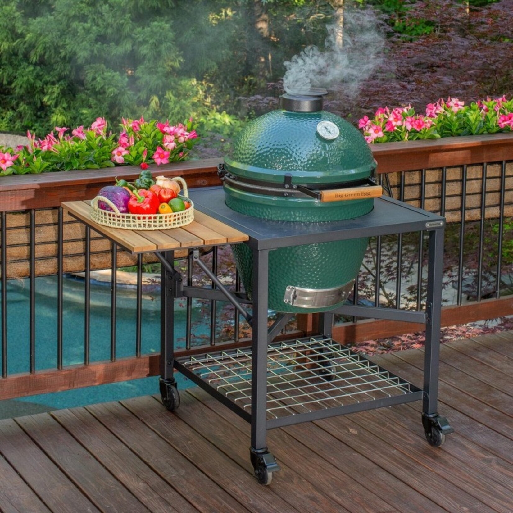 Big Green Egg BGE Acacia Wood Mate, Modular Nest