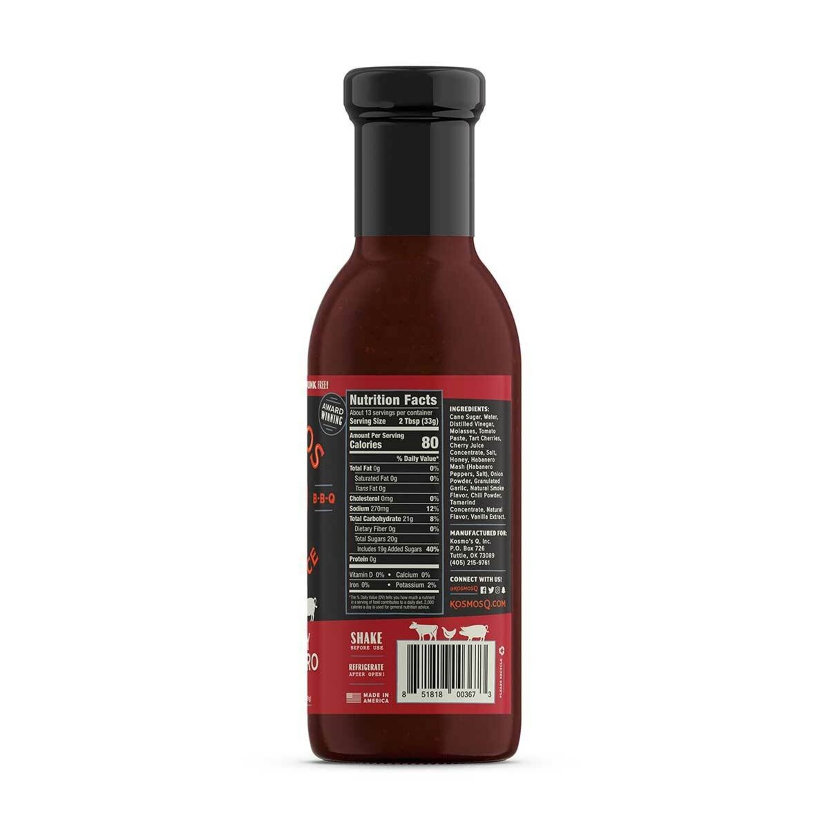 Kosmos Q Kosmos Q Cherry Habanero BBQ Sauce 15.5oz