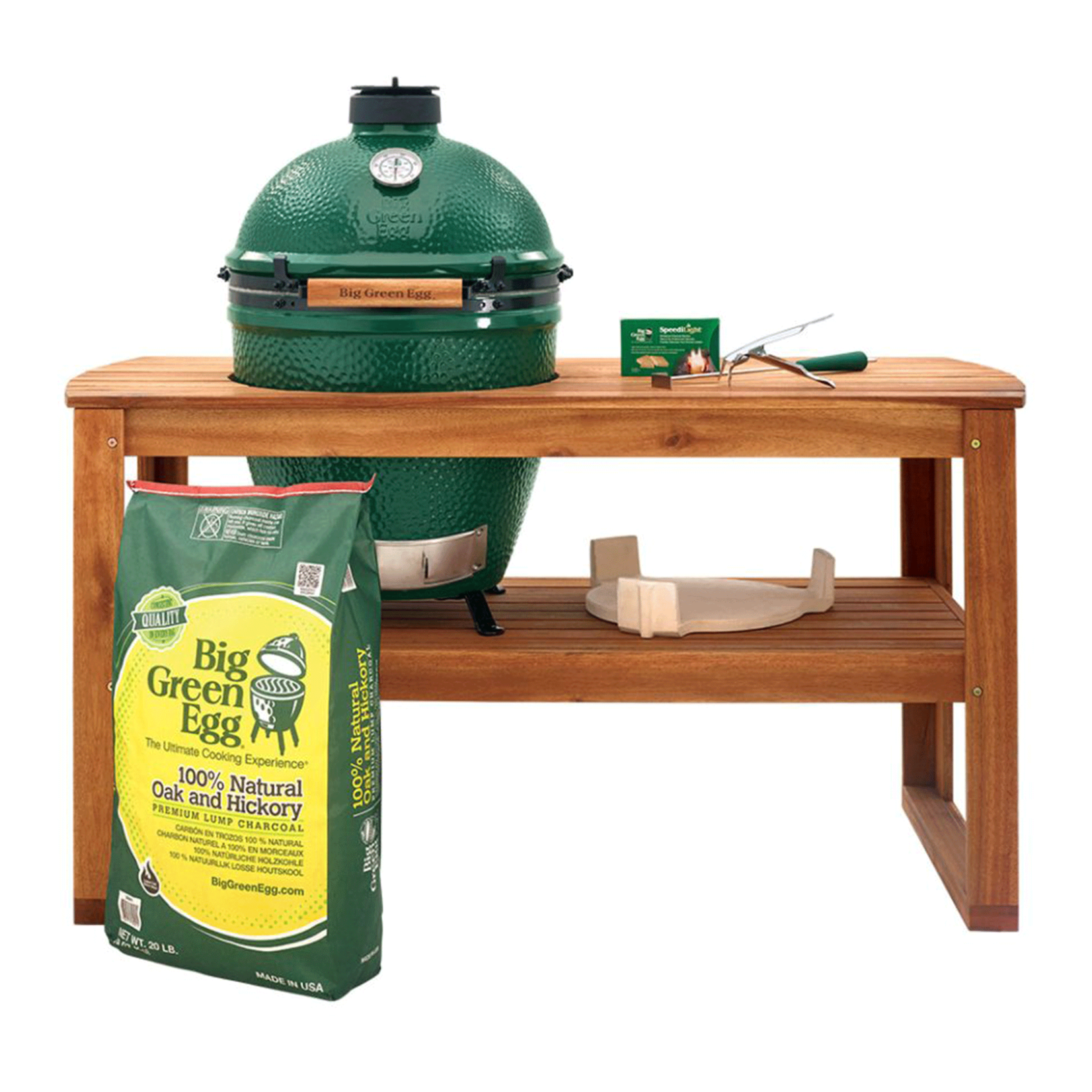 Big Green Egg BGE Acacia Table Package - Large