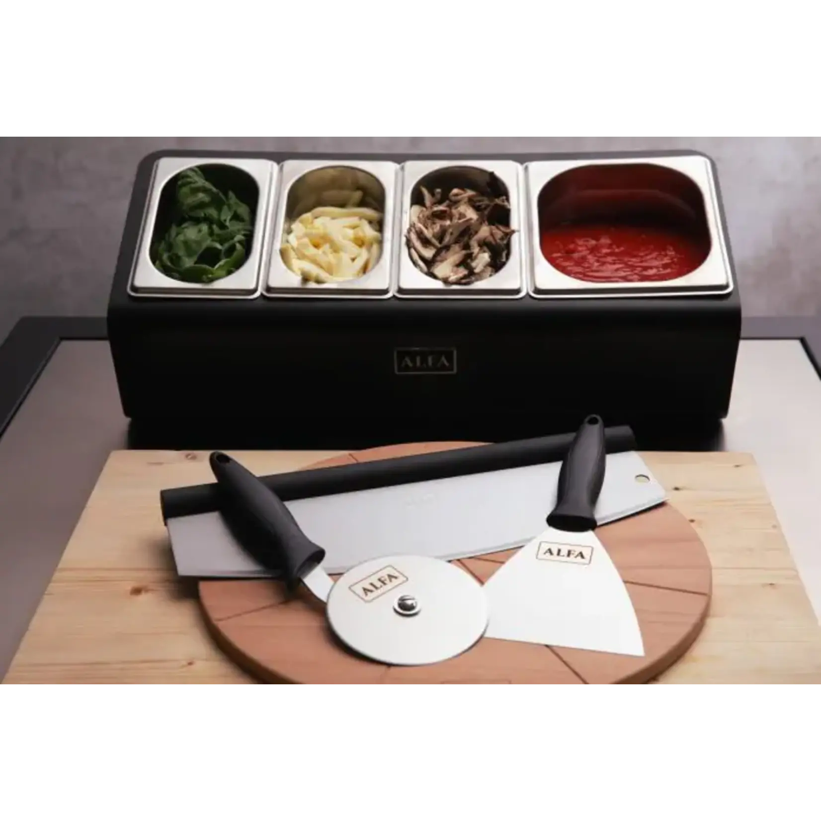 Alfa Alfa Cooking Station Topping Station 4 Trays w/ Lids