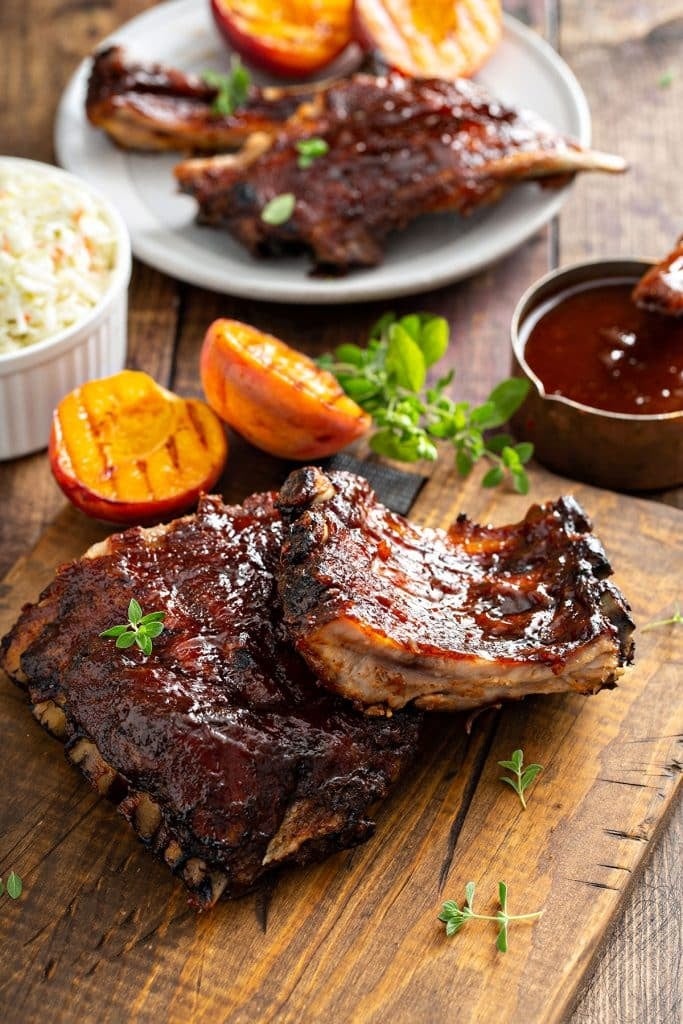 Summertime Peach BBQ Ribs