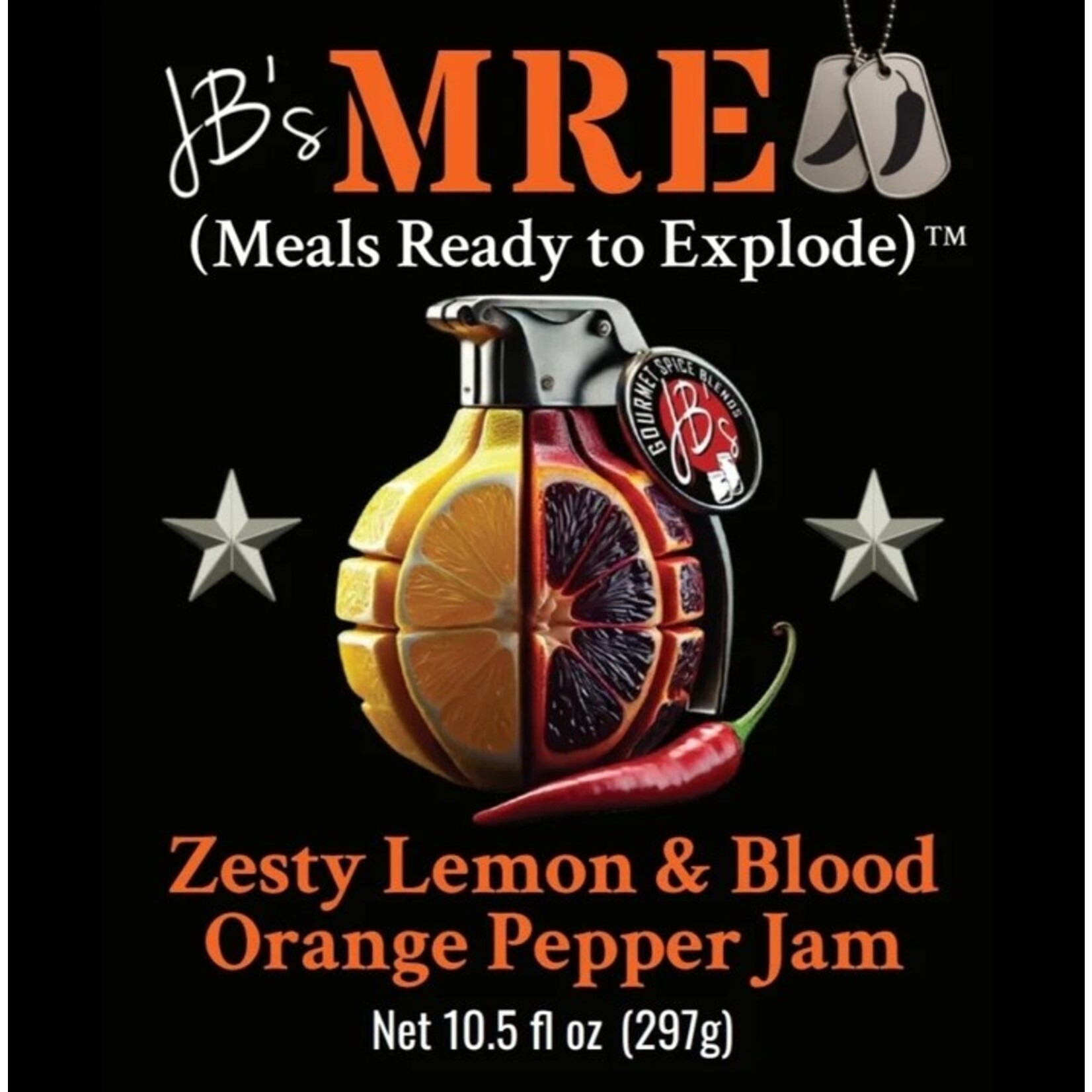 JB's Gourmet Spice Blends JB's M.R.E. Zesty Lemon & Blood Orange Jam 10.5oz.