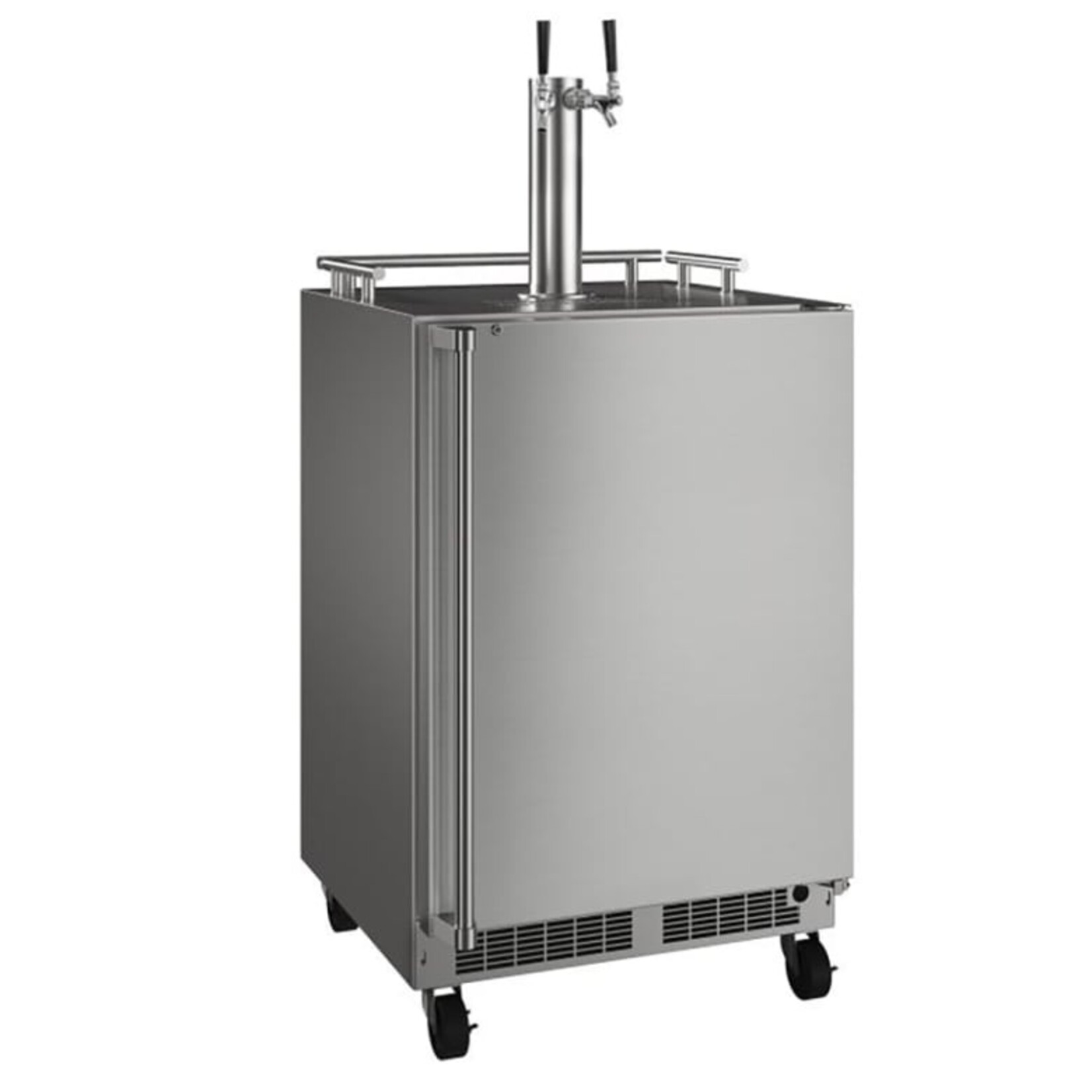 Marvel Mobile Outdoor 24" Kegerator, Twin Beer & Beverage Tap, SS Rev Door w/ Lock