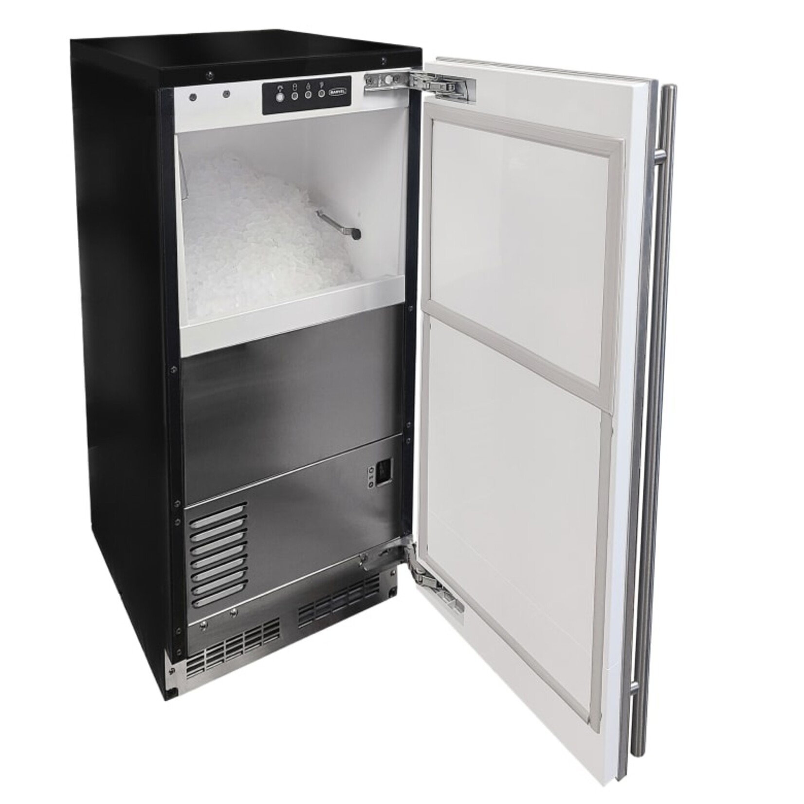 Marvel Outdoor 15" Ice Machine, Nugget Cube, SS Solid Rev Door w/ Pump