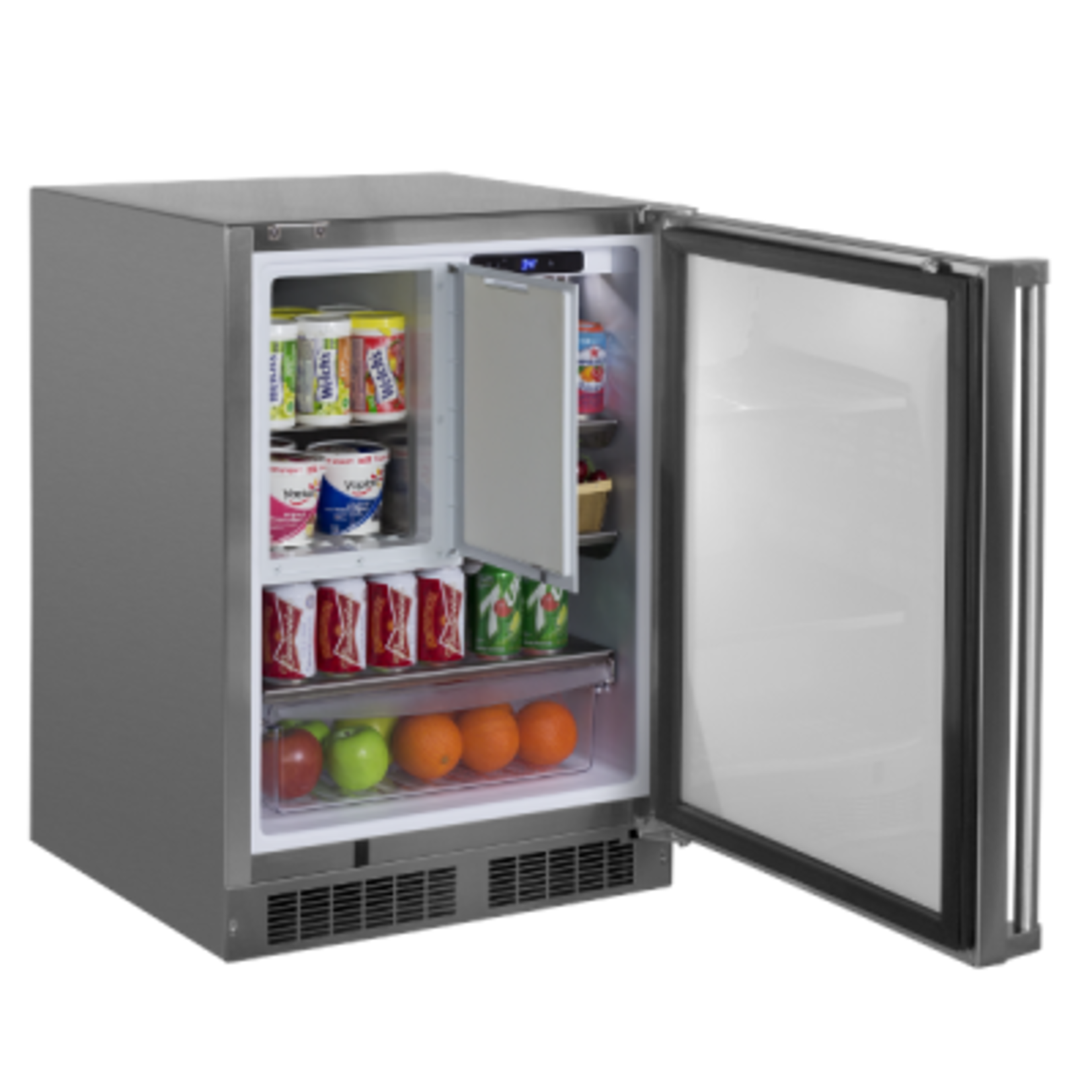 Marvel Outdoor 24" Refrigerator Freezer, SS Solid Rev Door w/ Lock