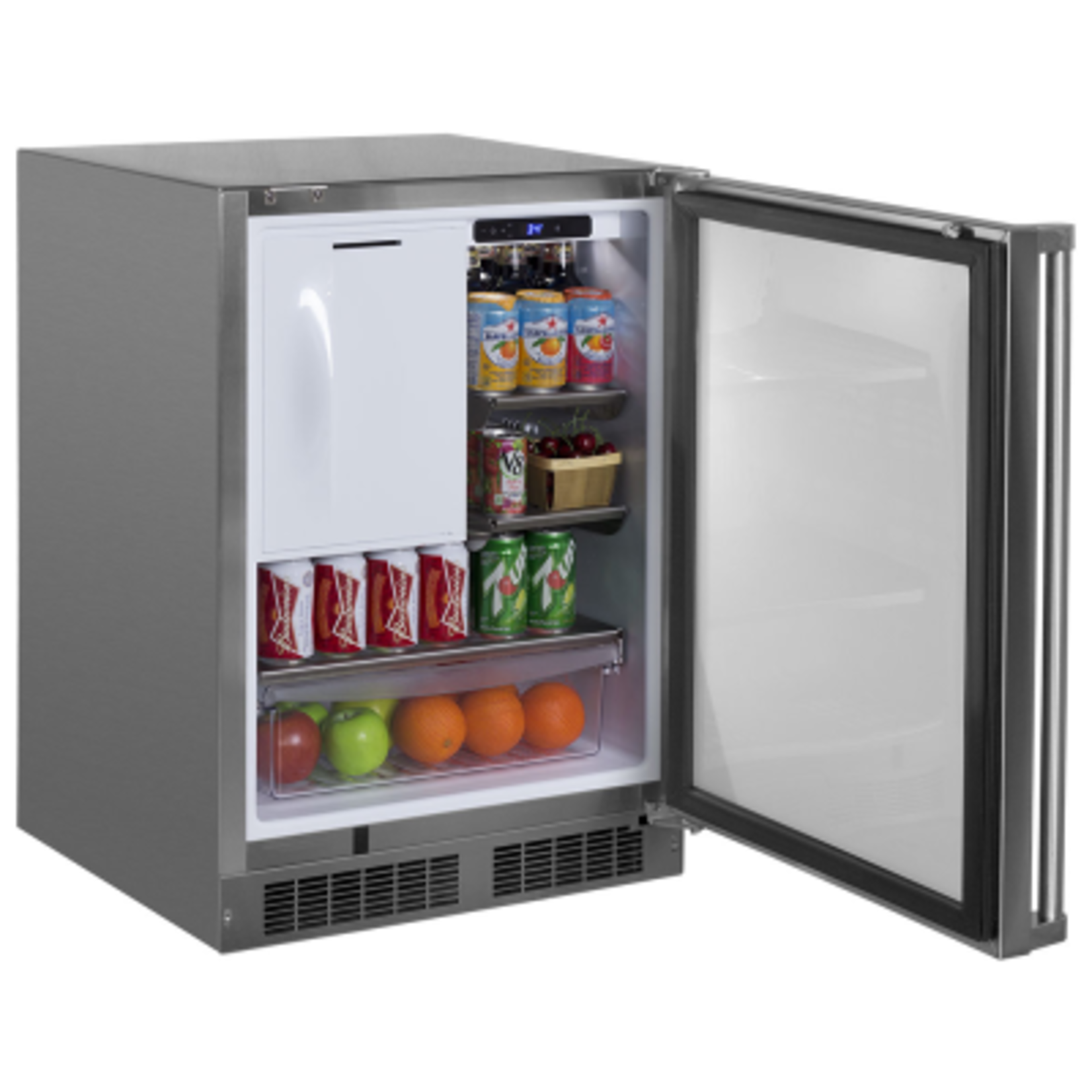 Marvel Outdoor 24" Refrigerator Freezer w/Cresent Ice Maker, SS Solid Rev Door w/ Lock
