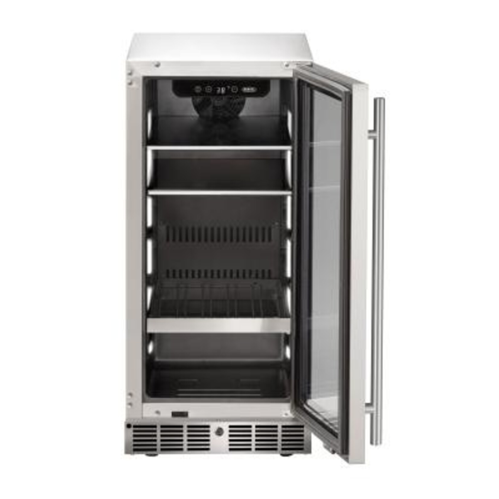 Marvel Indoor/Outdoor Essential 15" Beverage Center, SS Glass Rev Door with Lock